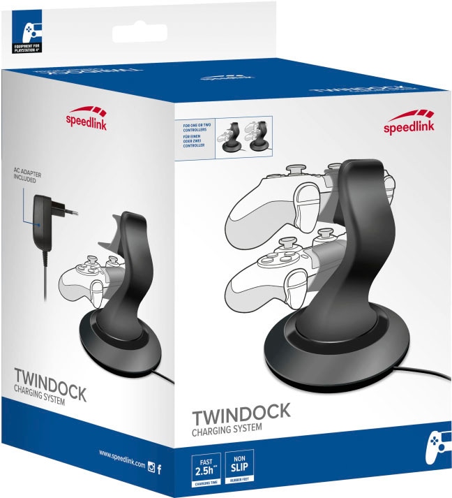 Speedlink Controller-Ladestation »TWINDOCK«, Ladegerät mit A/C Adapter für PS4