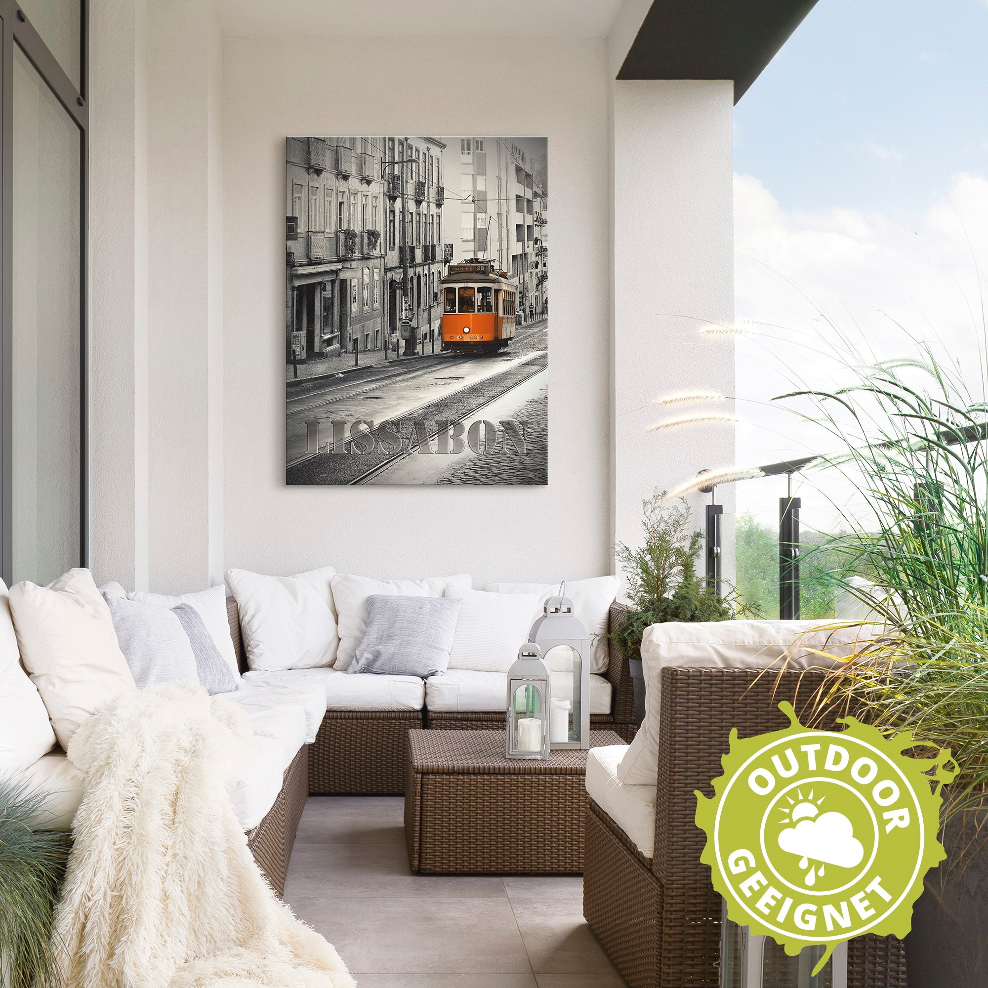 Artland Alu-Dibond-Druck »Lissabon - Linie 28« Züge 1 Stk. tlg. für Innen- und Außenbereich geeignet, Outdoorbild