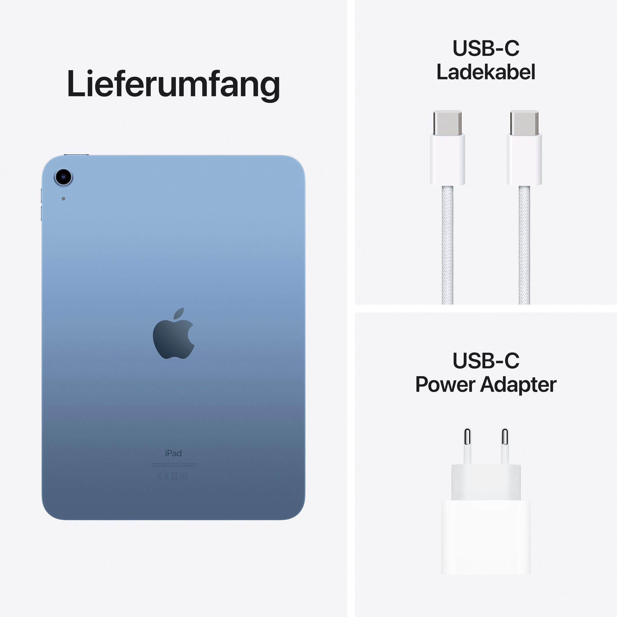 Apple Tablet »iPad Wi-Fi 10. Generation inklusive Poweradapter«, (iPadOS)