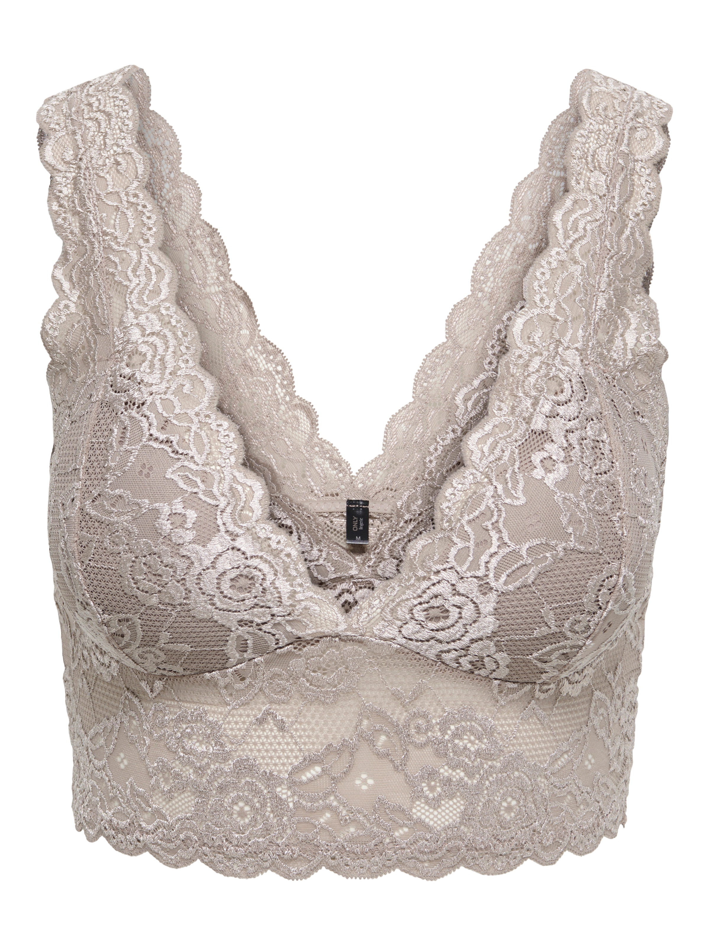 ONLY Spitzentop »ONLCHLOE – Spitzen-Bra mit gepolsterten Cups und Stretch« regular fit, feminin, Spitze, Kunstfaser, V-Ausschnitt