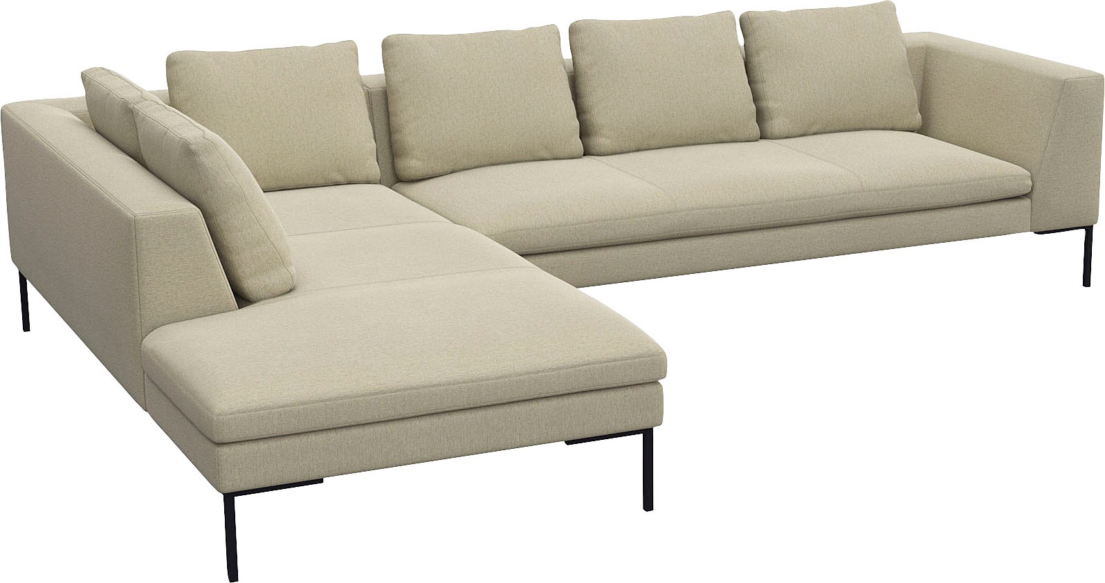 FLEXLUX Ecksofa »Loano, superbequemer Sitzkomfort durch Kaltschaum im Sitz, L-Form«, modernes Sofa, frei im Raum stellbar, lose Kissen, hoher Fuß