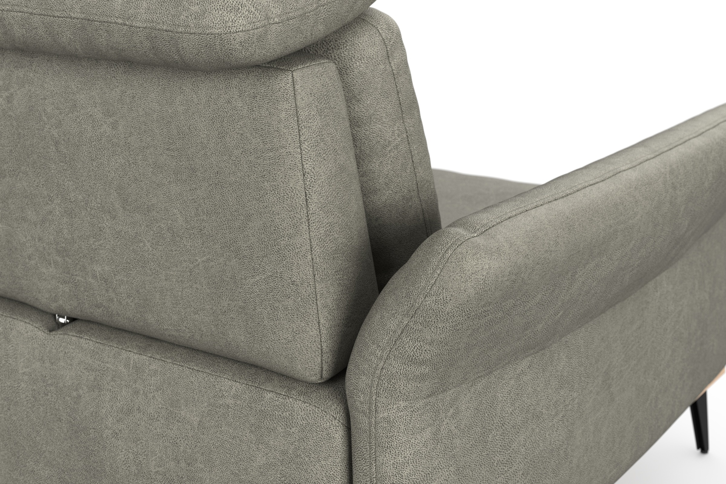 Places of Style Ecksofa »Fjord L-Form«, massiv, wahlweise mit Armlehnfunktion, Kopf- Sitztiefenverstellung