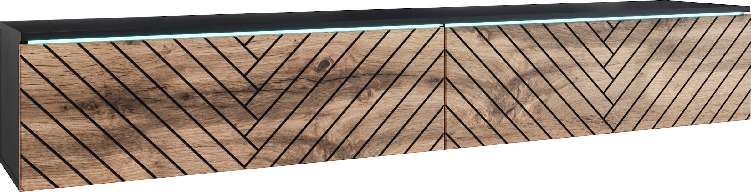 INOSIGN Lowboard »Vera, wahlweise mit oder ohne Beleuchtung«, gefräste MDF Front mit 3D Effekt, stehend und hängend montierbar