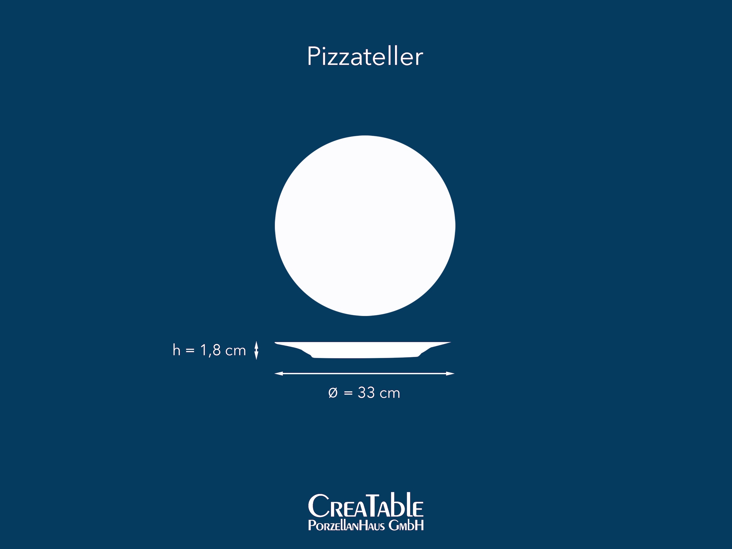 CreaTable Pizzateller »Vintage Nature, Pizzateller 33 cm 4-tlg« Handgemalt, Gesprenkelt, Rustikales Außenband