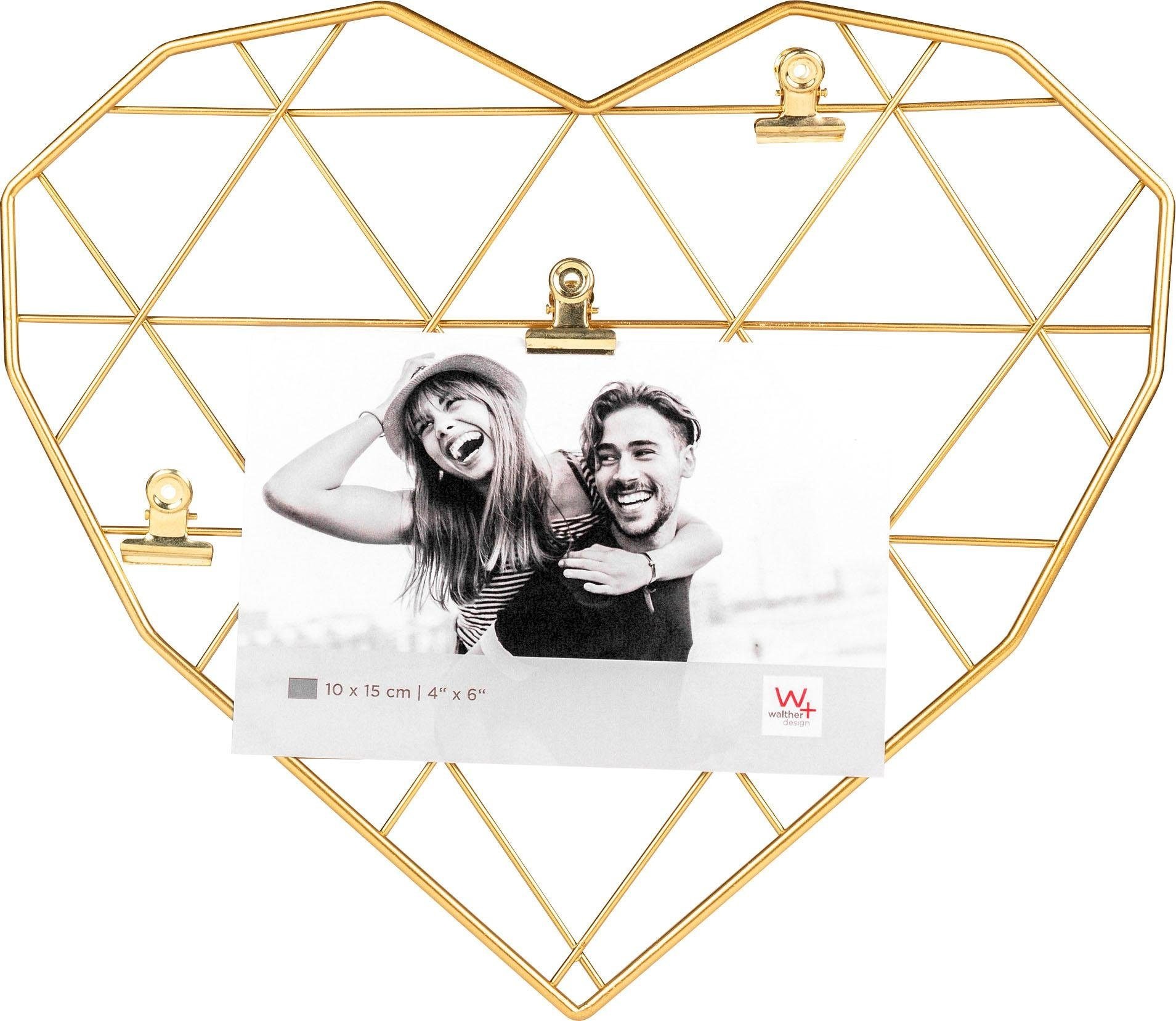 Walther Wanddekoobjekt »Wired Heart«, Fotohalter, Wandgitter, aus Metall, Herz-Form