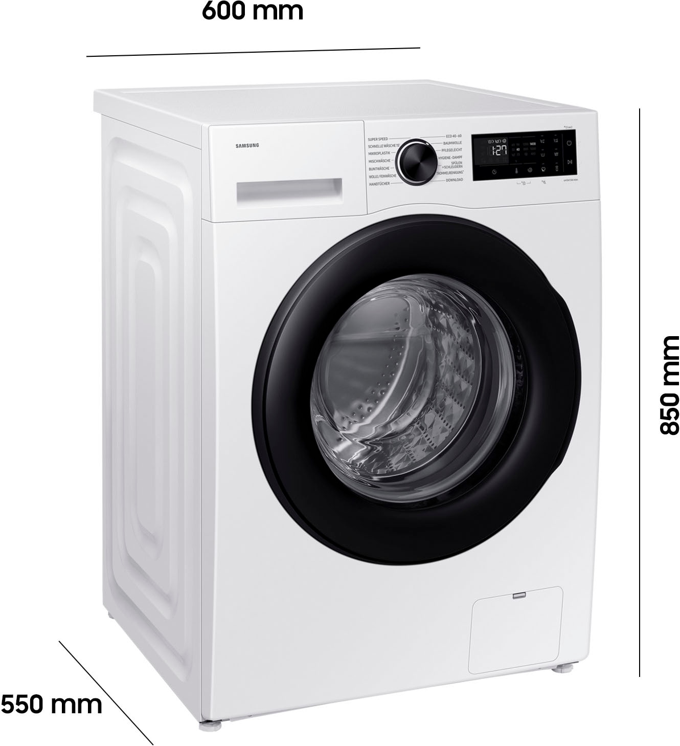 Samsung Waschmaschine WW5000F »WW1EFG5U34AEEG« 10 kg 1350 U/min AI Ecobubbleᵀᴹ - Effizient und schonend waschen