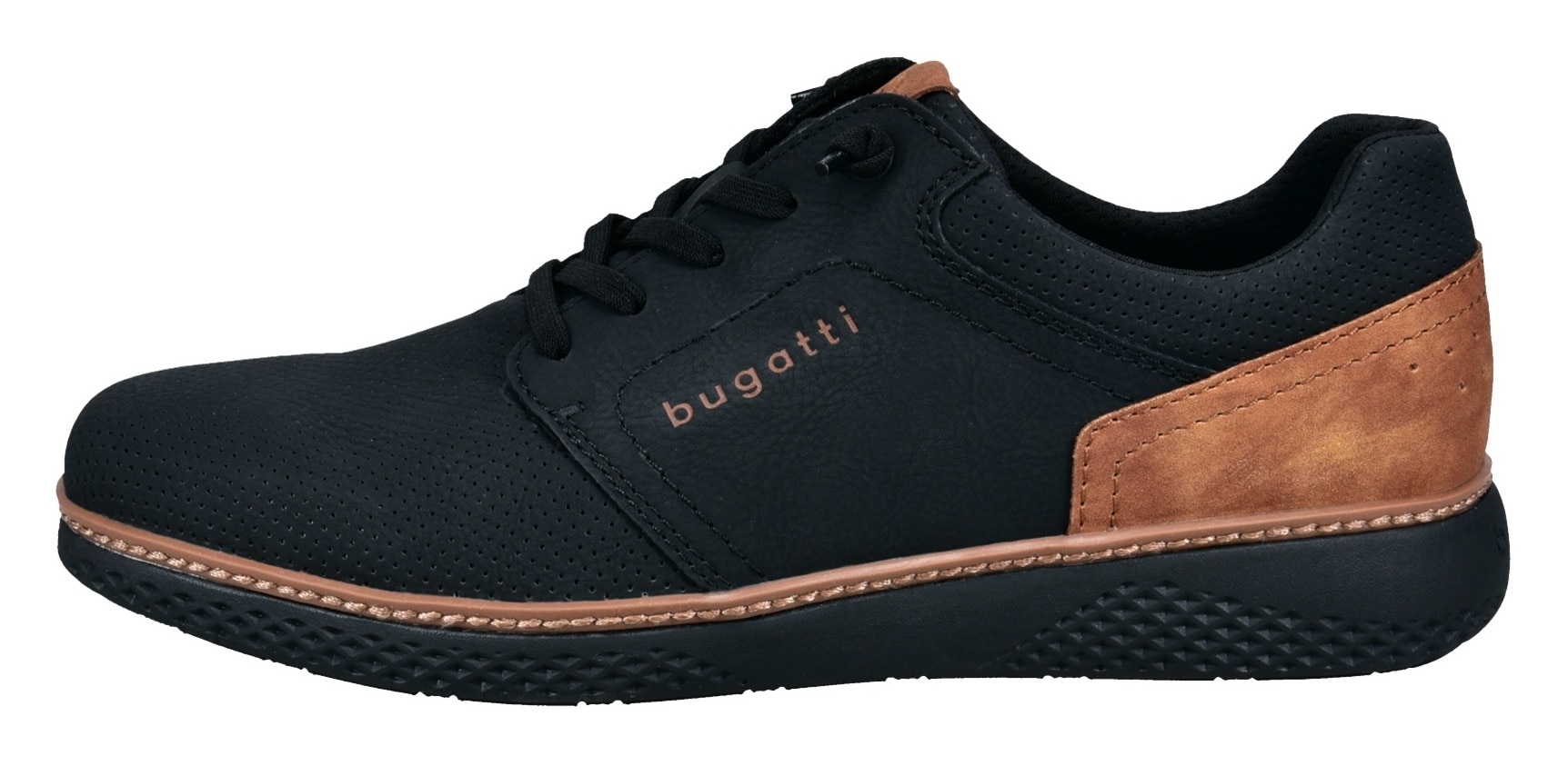 bugatti Slip-On Sneaker  Halbschuh, Freizeitsneaker mit Perforation, elastische Schnürsenkel