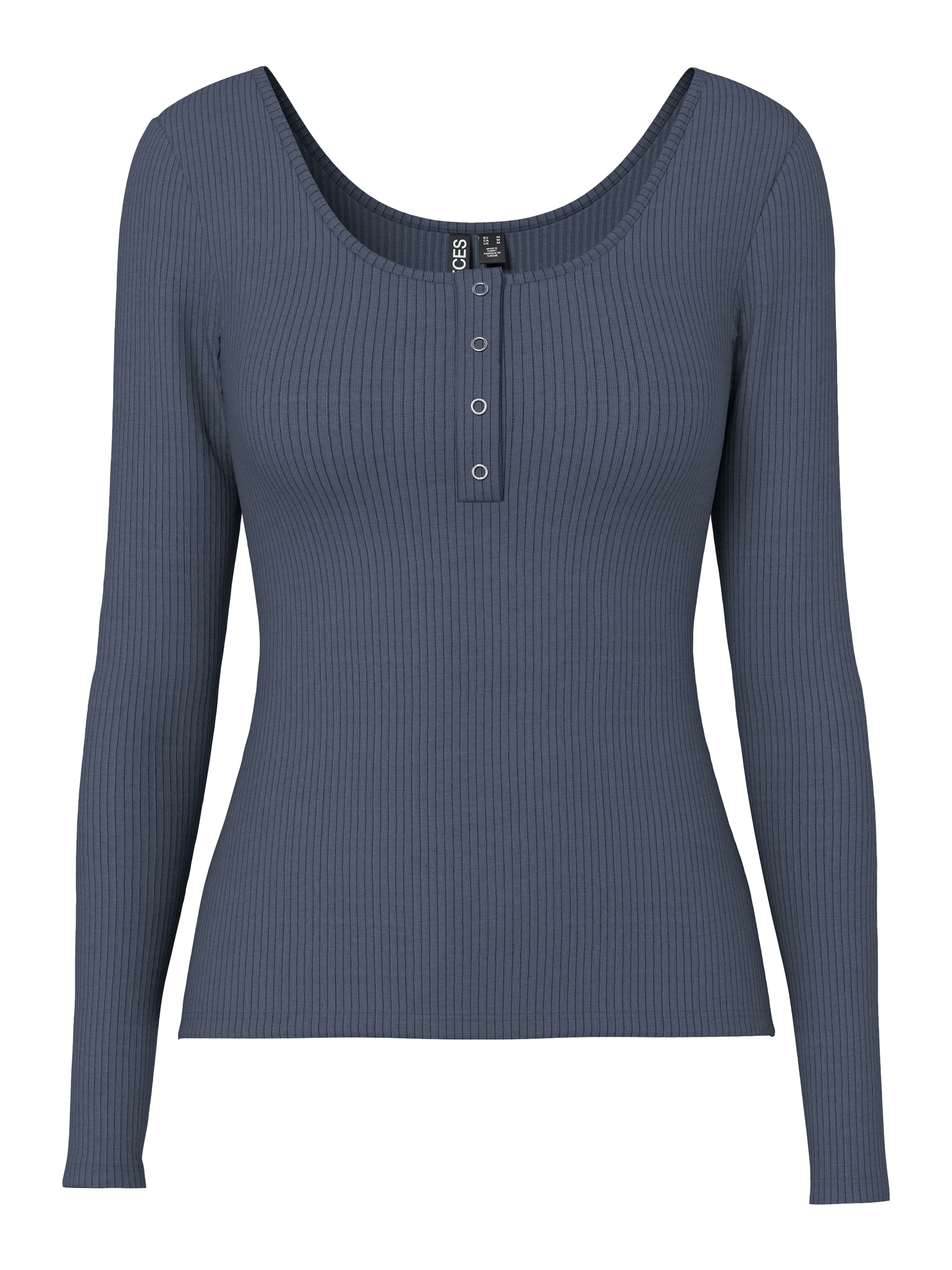 pieces Langarmshirt »PCKITTE LS TOP NOOS BC« Baumwollmischung, slim fit