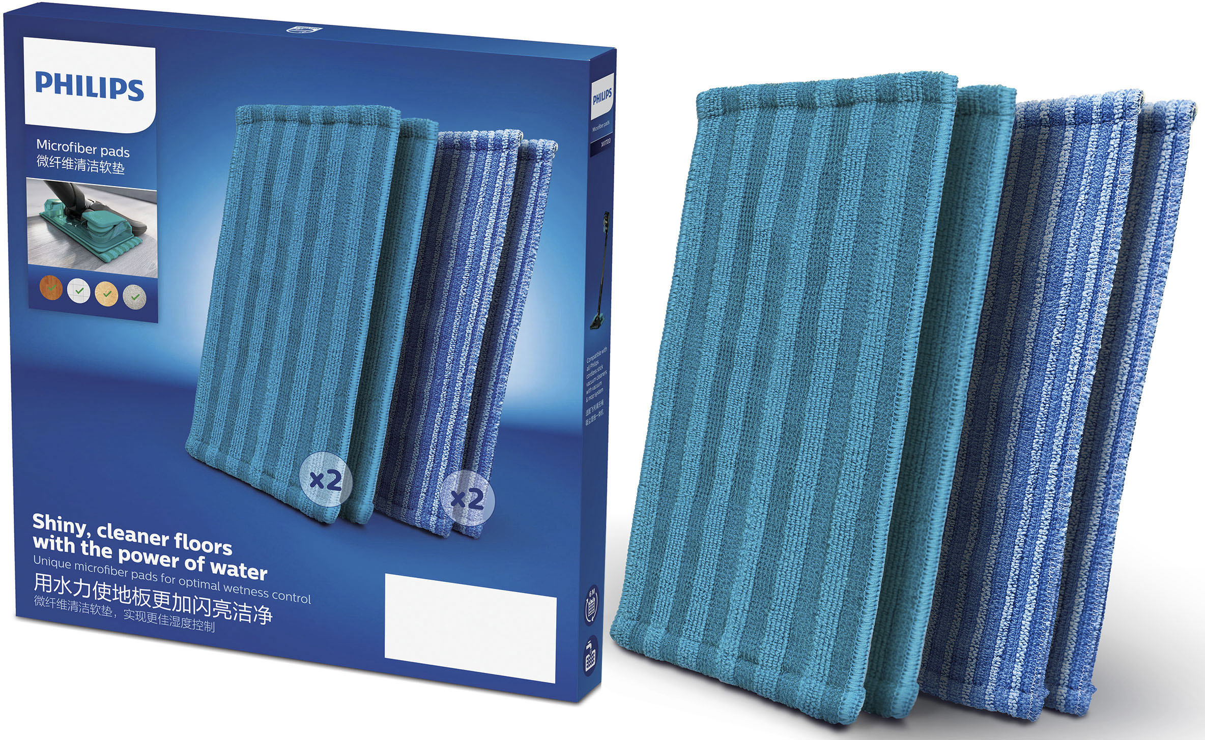 Philips Mikrofaserpad »XV1700/01« ( 28 cmx13 cm Zubehör für alle Aqua-Modelle in blau, Größe 0