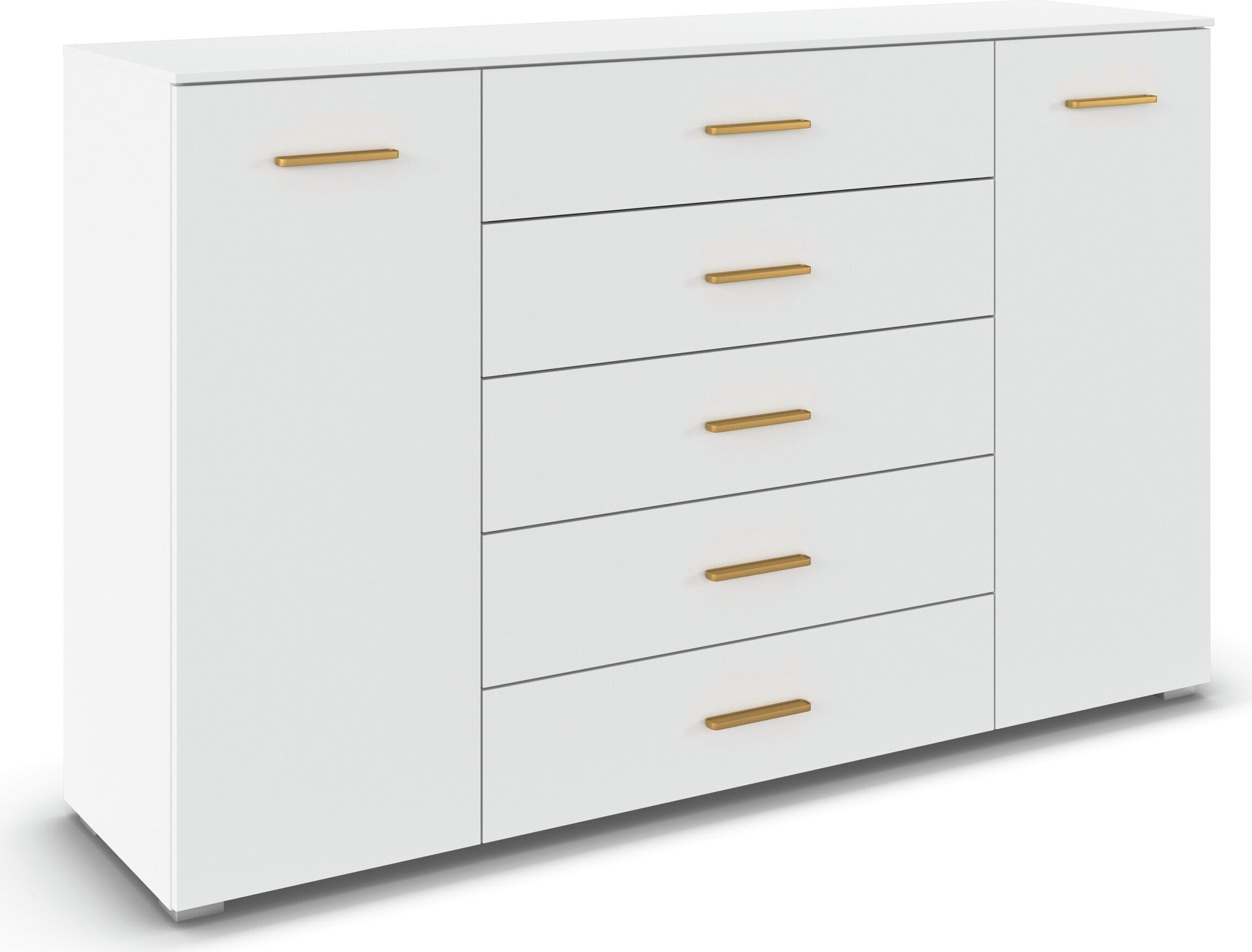 OTTO home Kombikommode »Sideboard Schubkommode Kommode SCHNELLMONTAGESYSTEM ZELLARA« 2-türig 4 geräumige Schubladen, Griffe Gold aus Metall MADE IN GERMANY
