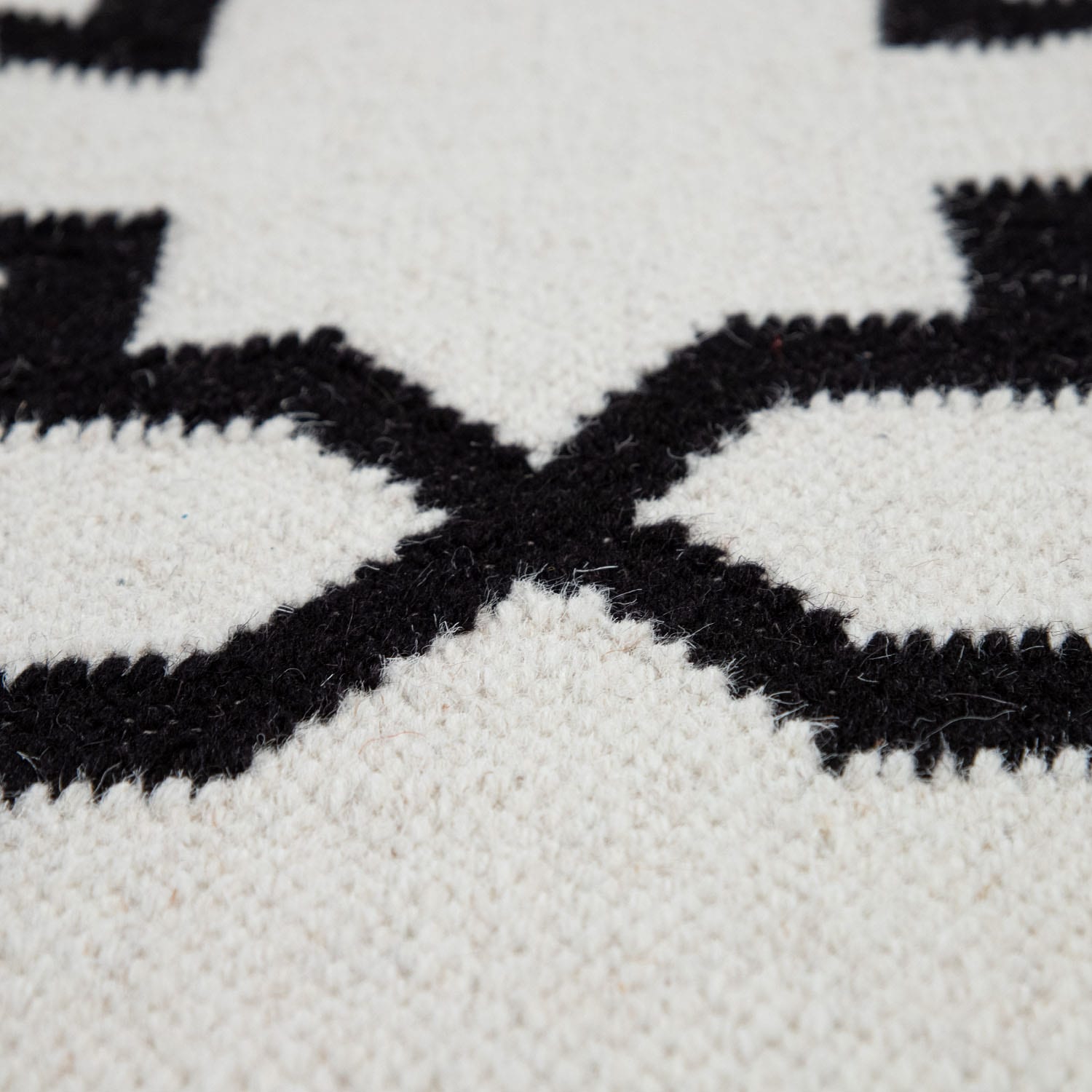 Paco Home Wollteppich »Kenitra 504«, rechteckig, 12 mm Höhe, Flachgewebe, reine Wolle, handgewebt, Scandi Design, mit Fransen