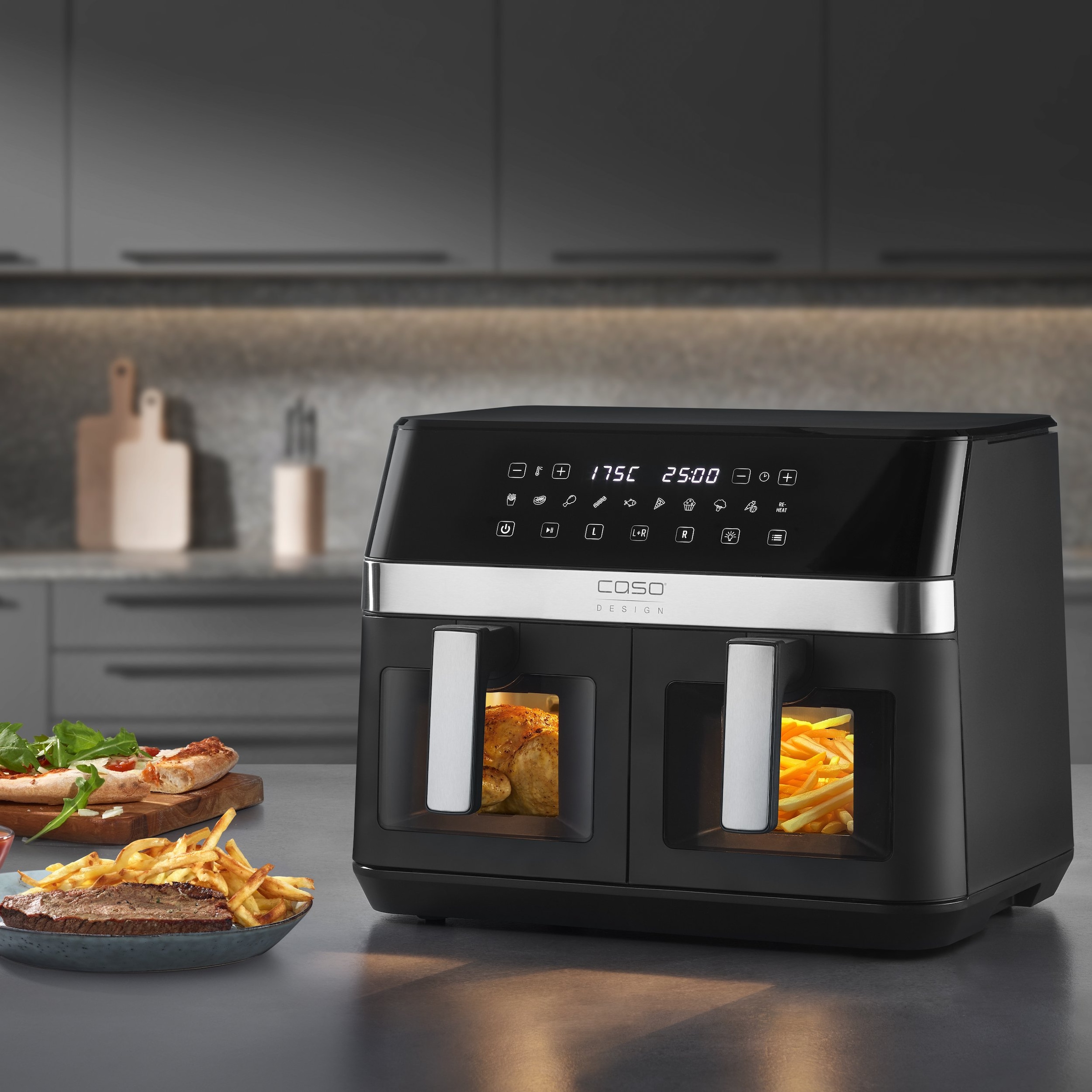 Caso Heißluftfritteuse »3186  Design AirFry DuoChef« 2200 W Fassungsvermögen 0 l