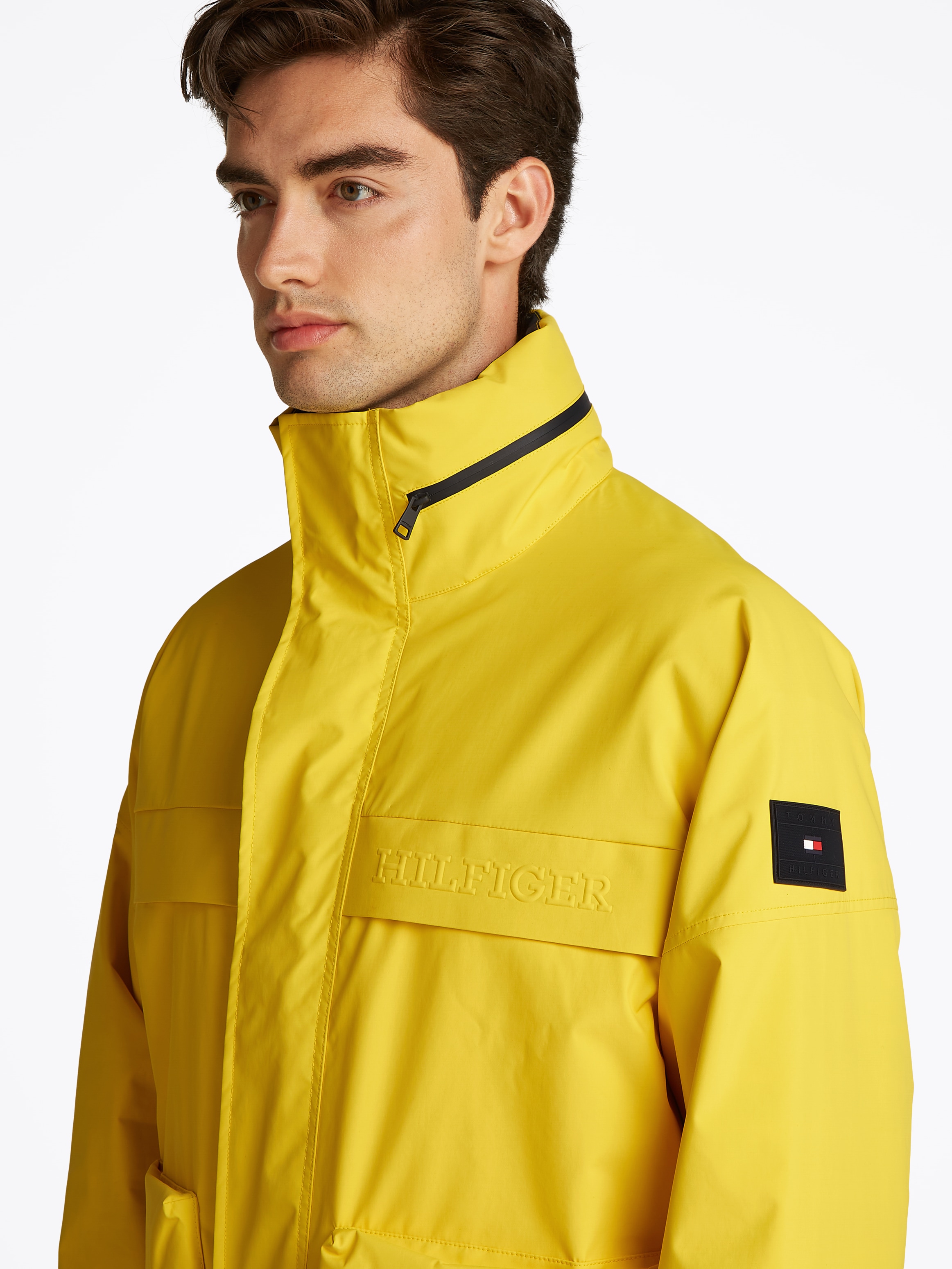 Tommy Hilfiger Outdoorjacke »REGATTA MID LENGTH JACKET«, mit Kapuze, verstaubare Kapuze mit Reißverschlussfach