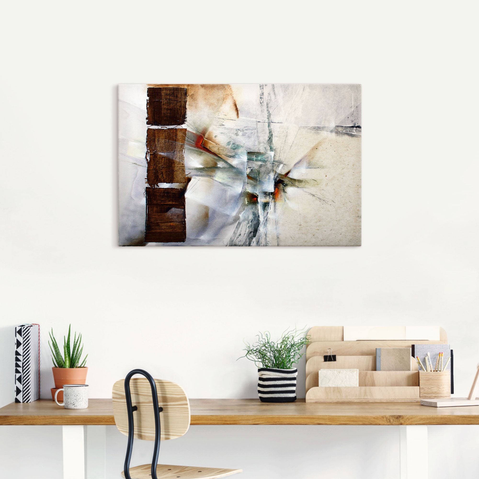 Artland Leinwandbild »Abstrakte Komposition in weiß« Gegenstandslos 1 Stk. tlg. auf Holzrahmen gespannt