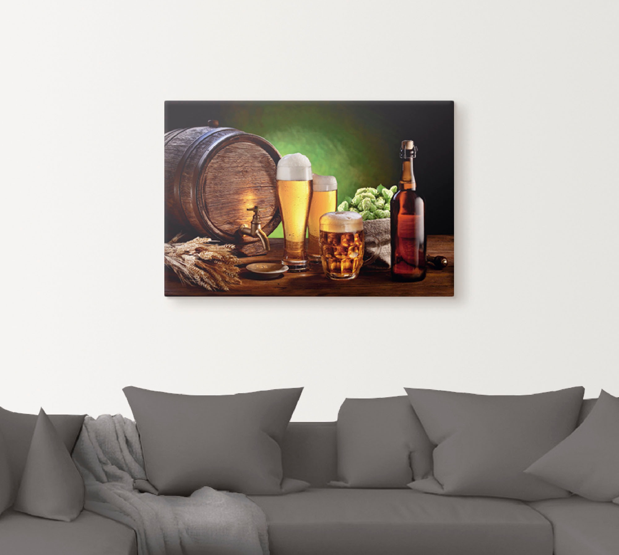 Artland Wandbild »Bier Stillleben«, Getränke, (1 St.), als Alubild, Leinwandbild, Wandaufkleber oder Poster in versch. Größen