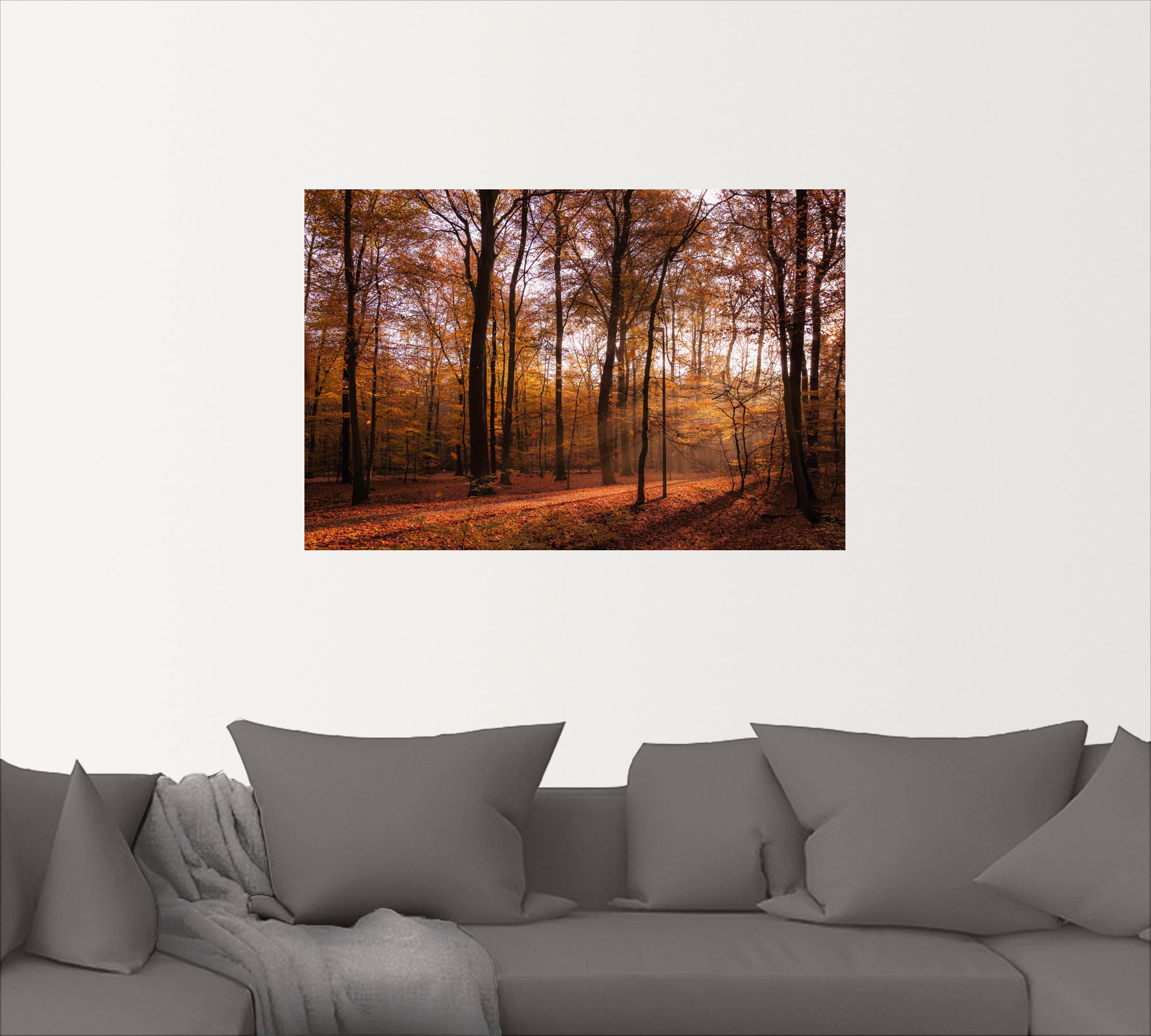 Artland Wandbild »Sonnenaufgang im Herbst II«, Wald, (1 St.), als Alubild, Outdoorbild, Leinwandbild, Poster, Wandaufkleber