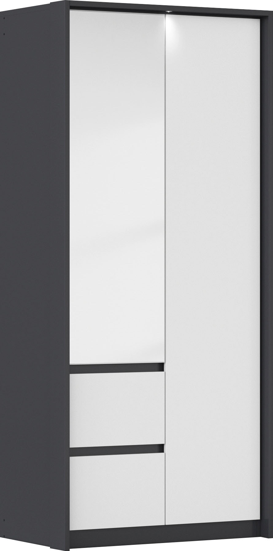 rauch Drehtürenschrank »Mainz mit Spiegel und Passepartout« optional mit Beleuchtung, Außentüren mit Push-to-Open Funktion