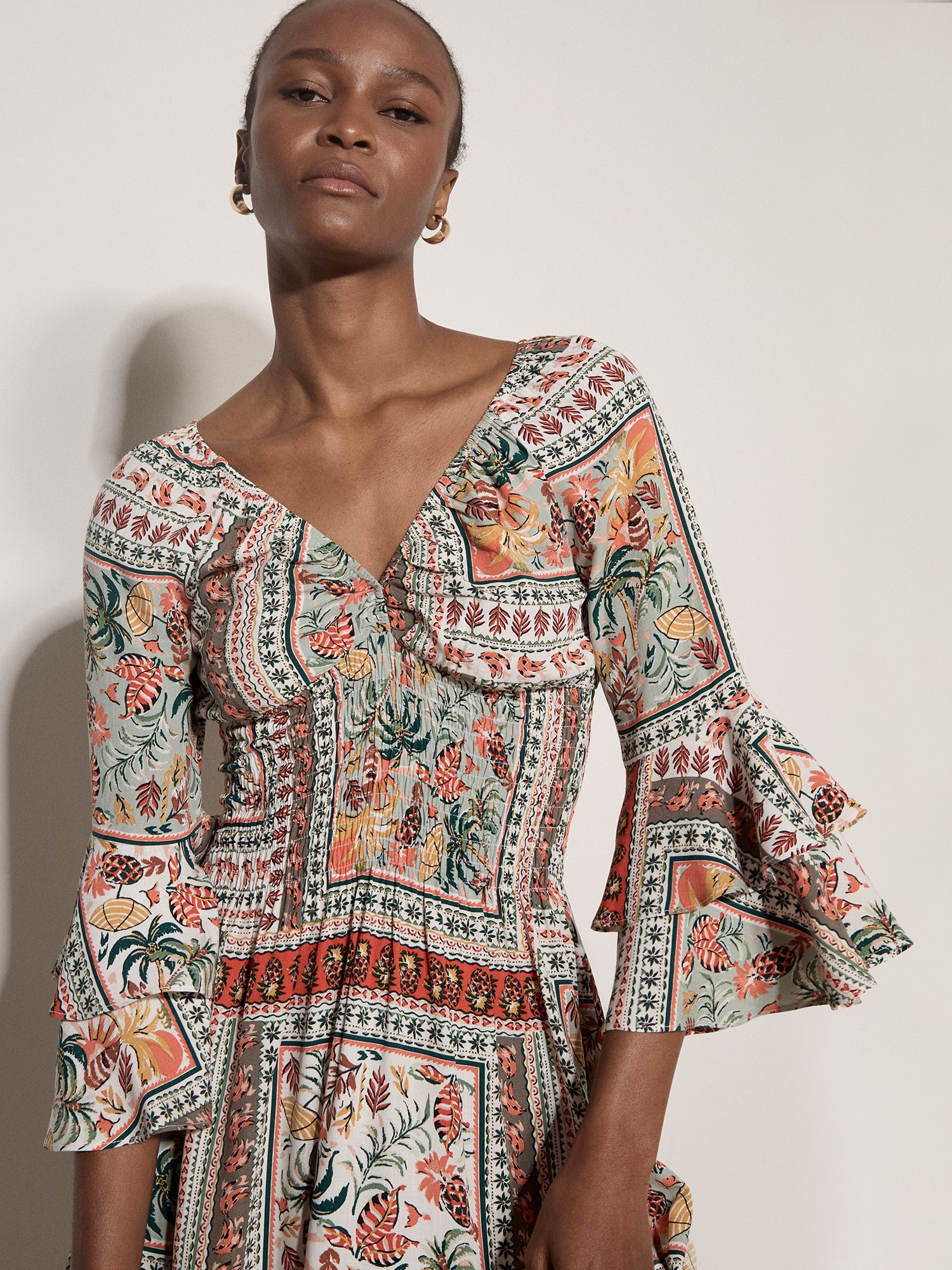 Apricot Minikleid »Patchwork Minikleid« mit Smokdetails