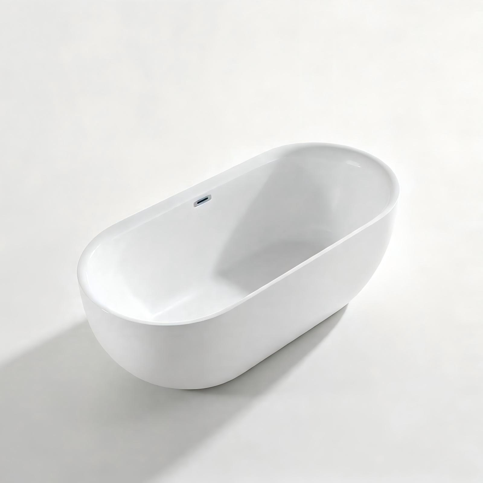 welltime Badewanne »Setubal« Höhe 62 cm mit Ablaufstöpsel | verstellbare Füße | Überlauf wandanliegend, aus hochwertigem Sanitäracryl, mit Pop Up Ventil