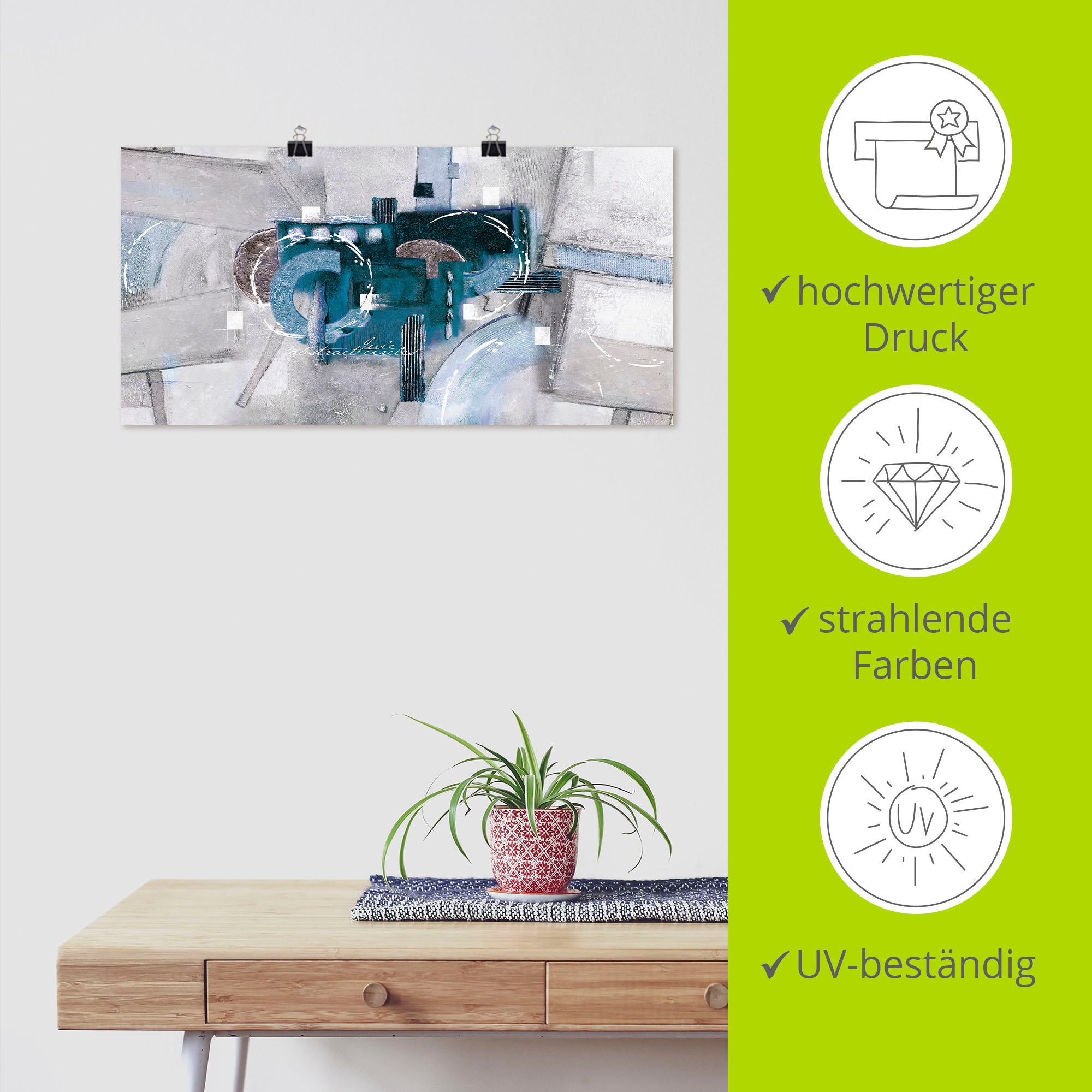 Artland Wandbild »Abstrakte blaue Kreise« Gegenstandslos 1 Stk. tlg. als Alubild, Leinwandbild, Poster in verschied. Größen