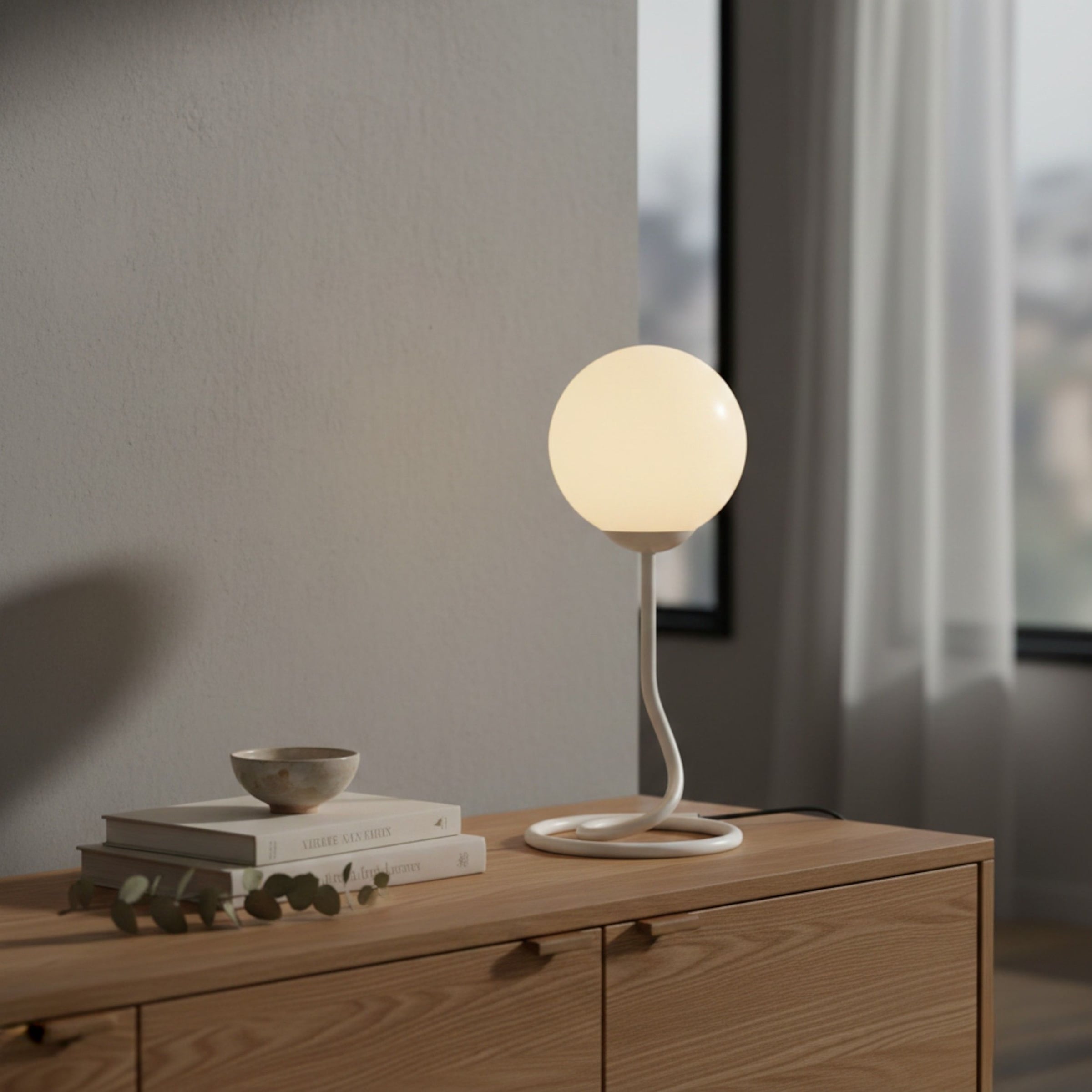 OTTO home Tischleuchte »Orrell« G9 1 Stk. Ø 12, H: 31,3 cm, Materialmix - Metallfuß mit weißem Glasschirm