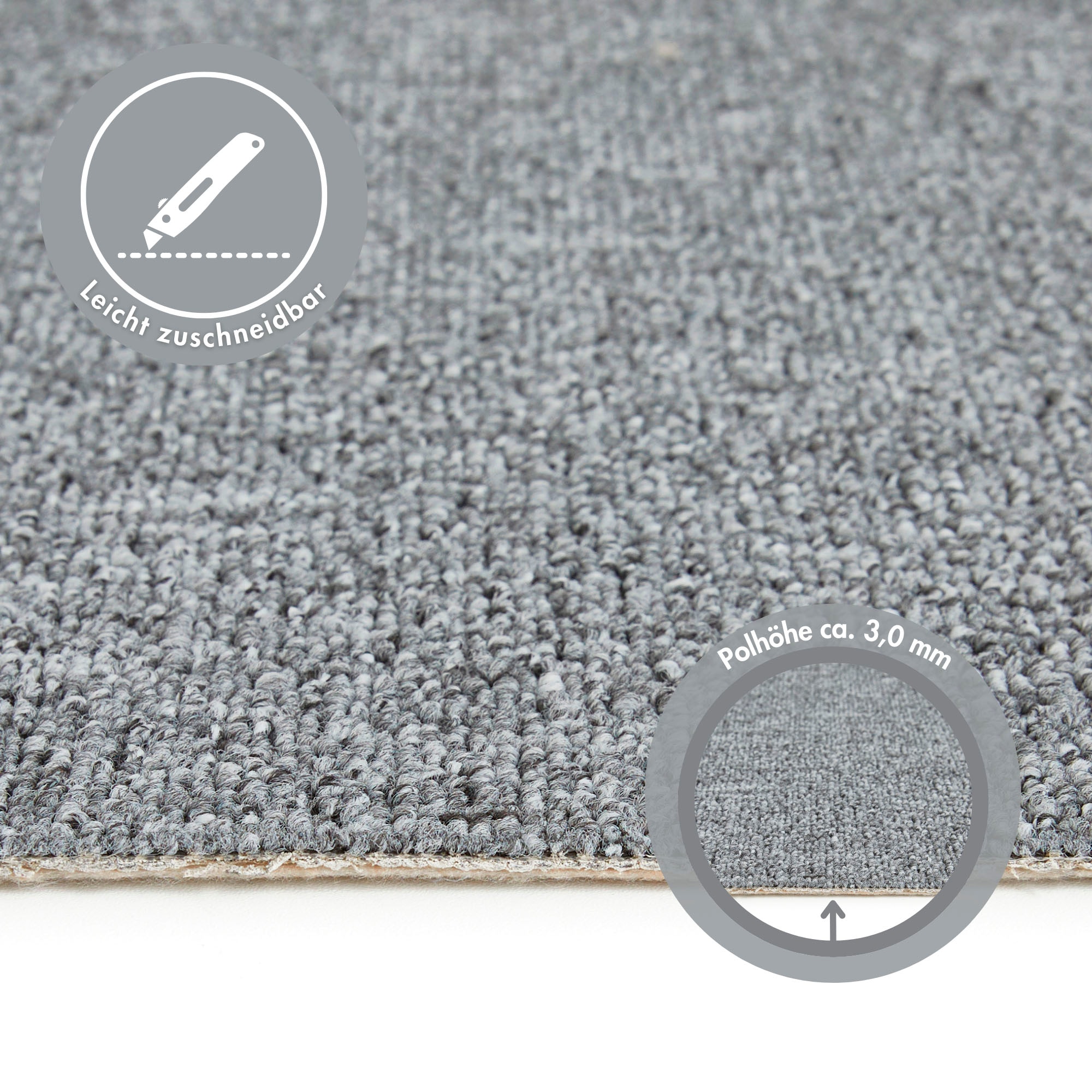 Andiamo Teppichboden »Luton, Feinschlinge, Made in Netherlands«, rechteckig, 6 mm Höhe, meliert, Breite 400 cm oder 500 cm, strapazierfähig & pflegeleicht