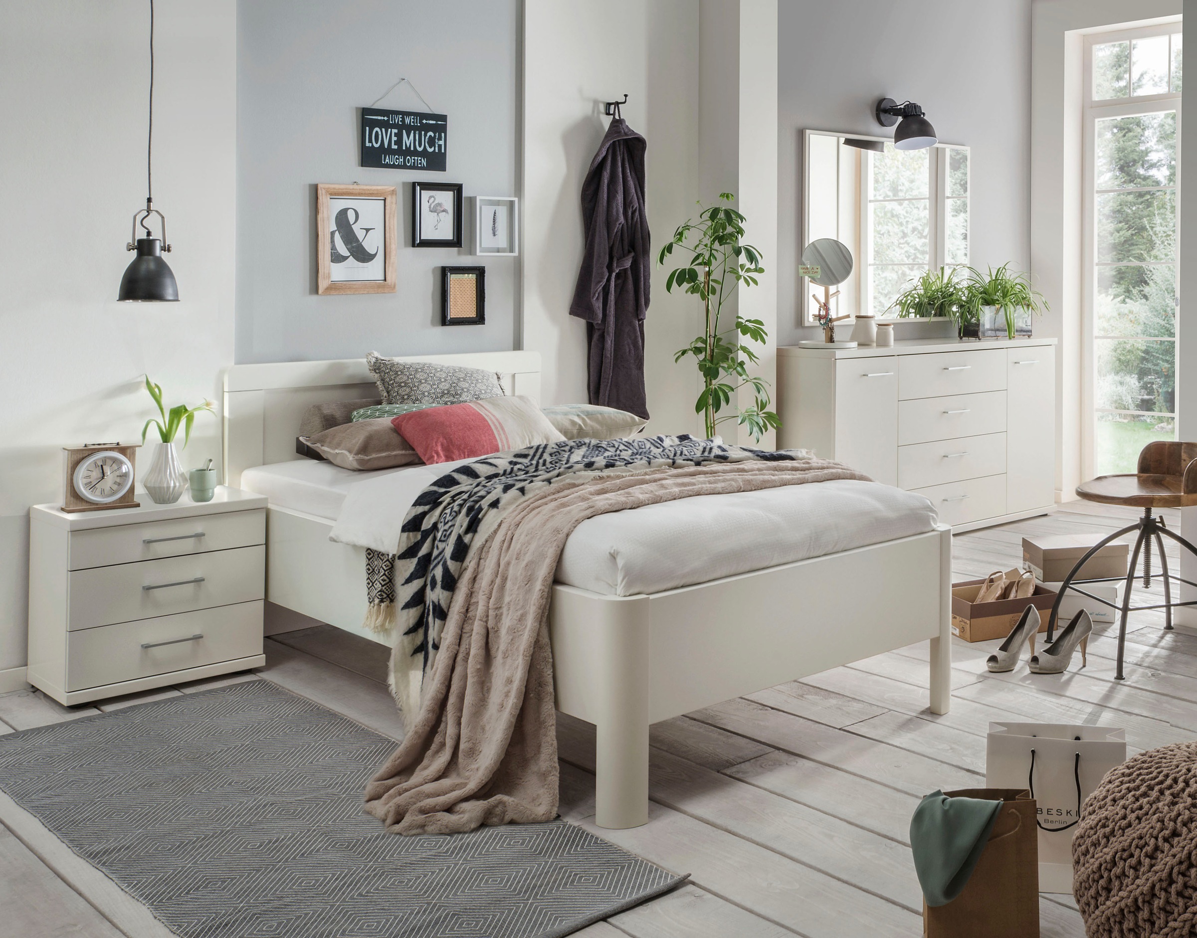 WIEMANN Holzbett »Bern, Bettgestell, Bettrahmen, für Schlafzimmer«, (4-fache Liegehöhenverstellung, MADE IN GERMANY), verschiedene Größen und Farben, in Komforthöhe