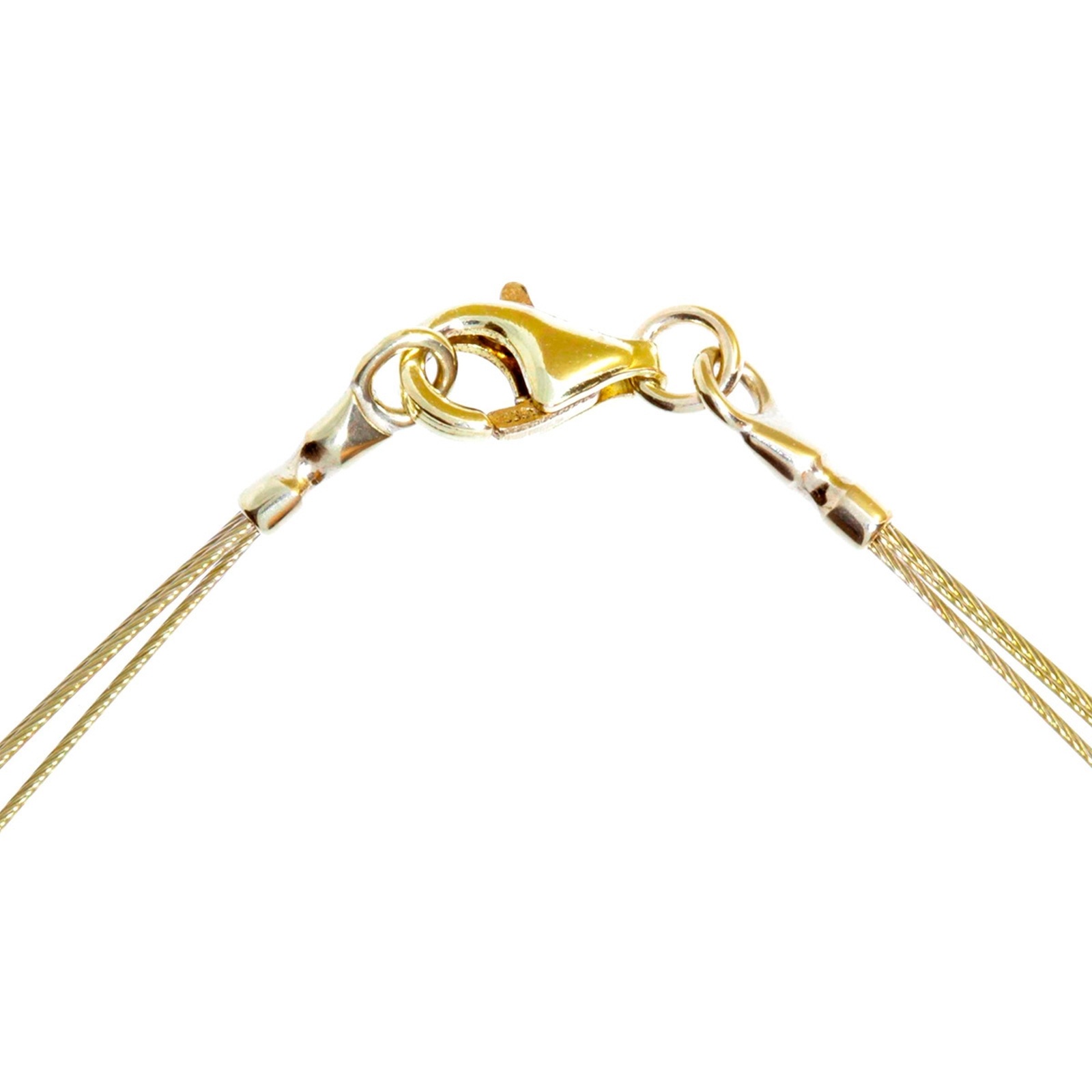 OSTSEE-SCHMUCK Halsreif »- Nyloncollier 3-reihig -goldfarben- - Edelstahl - Verschluß aus Gold 333/000«