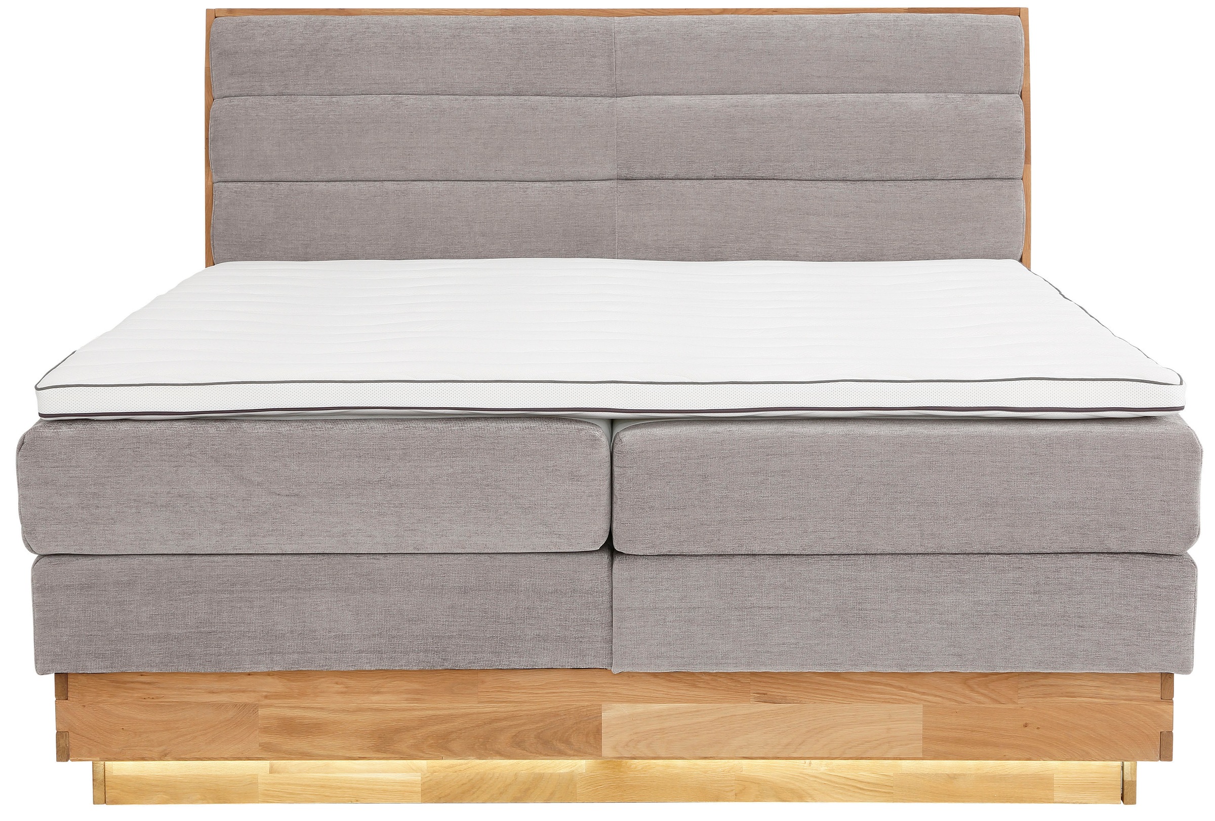 OTTO products Boxspringbett, LED-Beleuchtung, mit zertifizierten, recycelten Bezugsstoffen