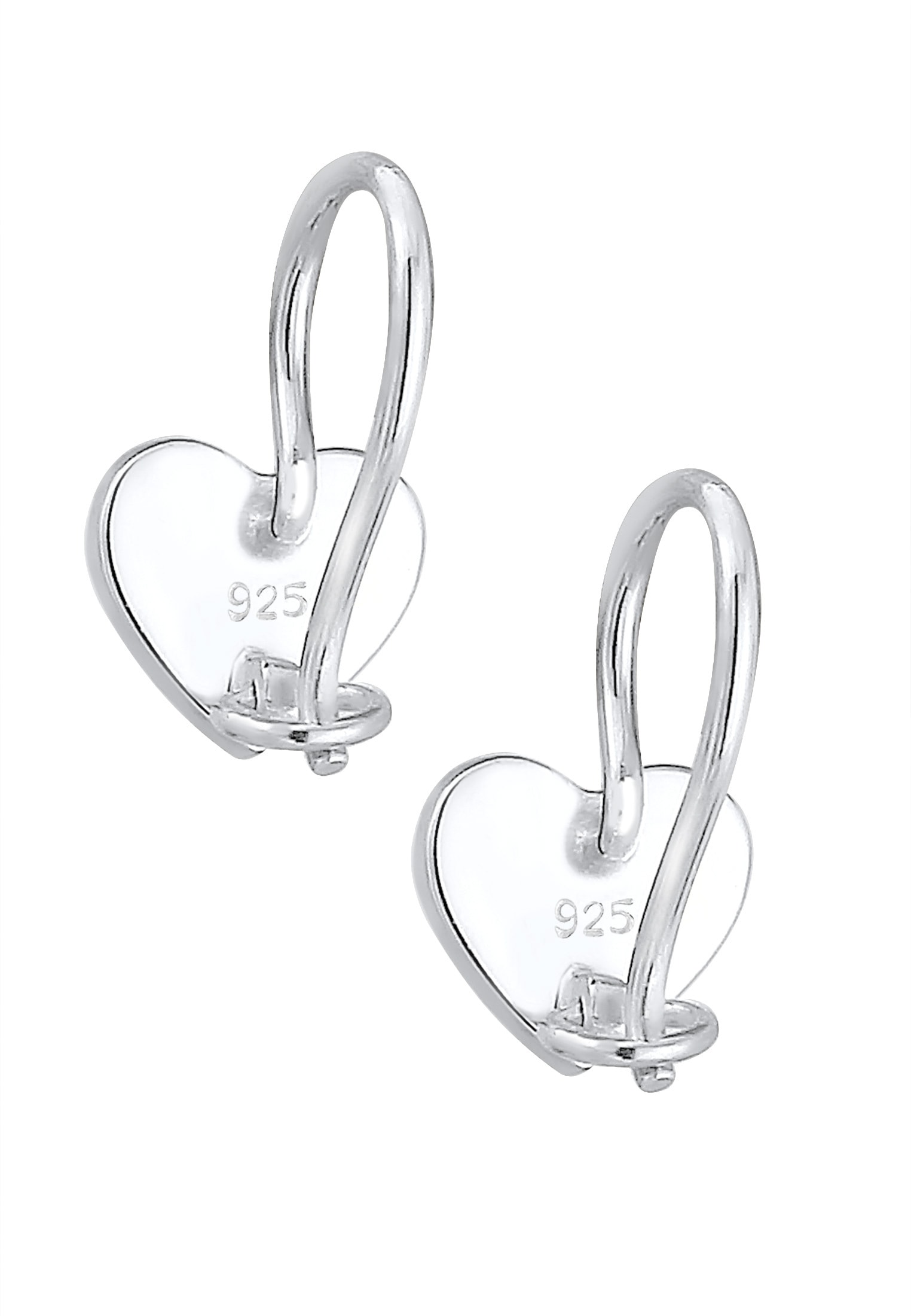 Elli Paar Ohrstecker »Ohrringe Ohrstecker Herz Glas Kristalle Rose 925 Sterling Silber«