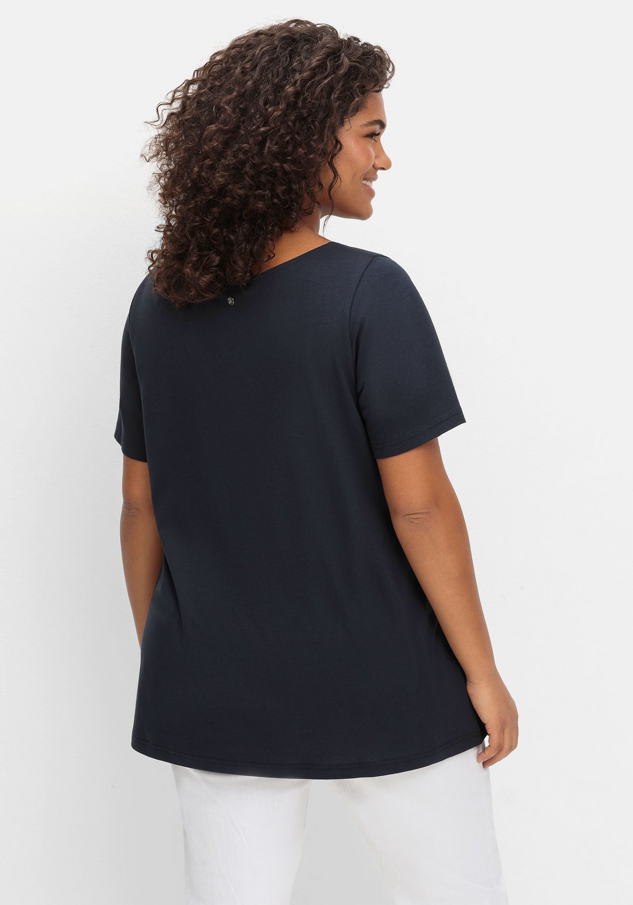 Sheego T-Shirt »Shirt mit Flügelärmeln und Karree-Ausschnitt«, mit Flügelärmeln und Karree-Ausschnitt