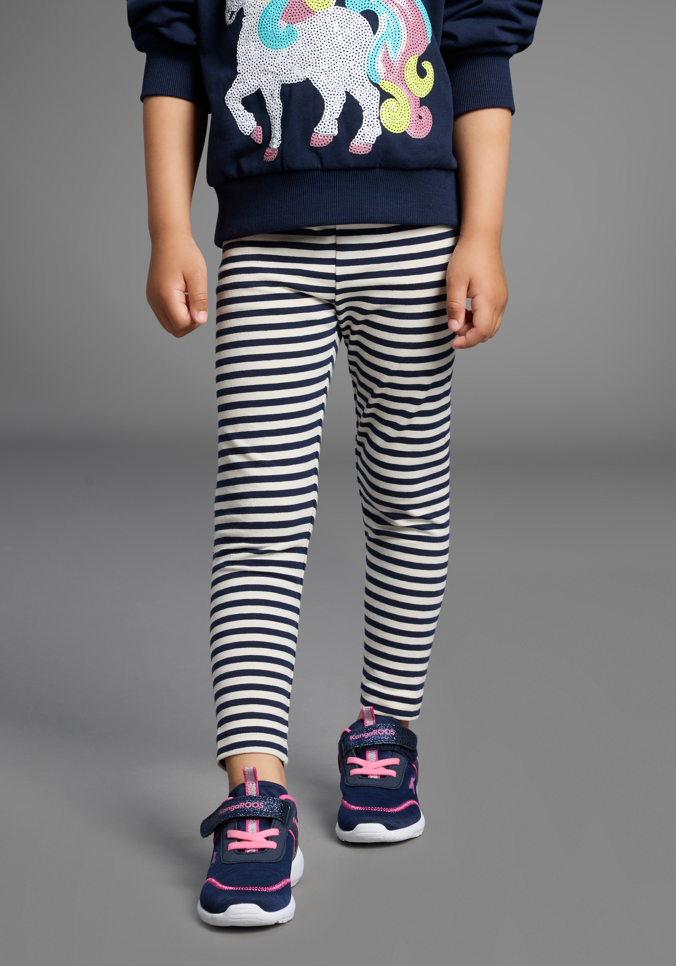 KIDSWORLD Leggings »2er Pack Leggings mit Regenbogen«, (2 tlg.), 2er Pack Leggings mit Regenbogen und Ringel