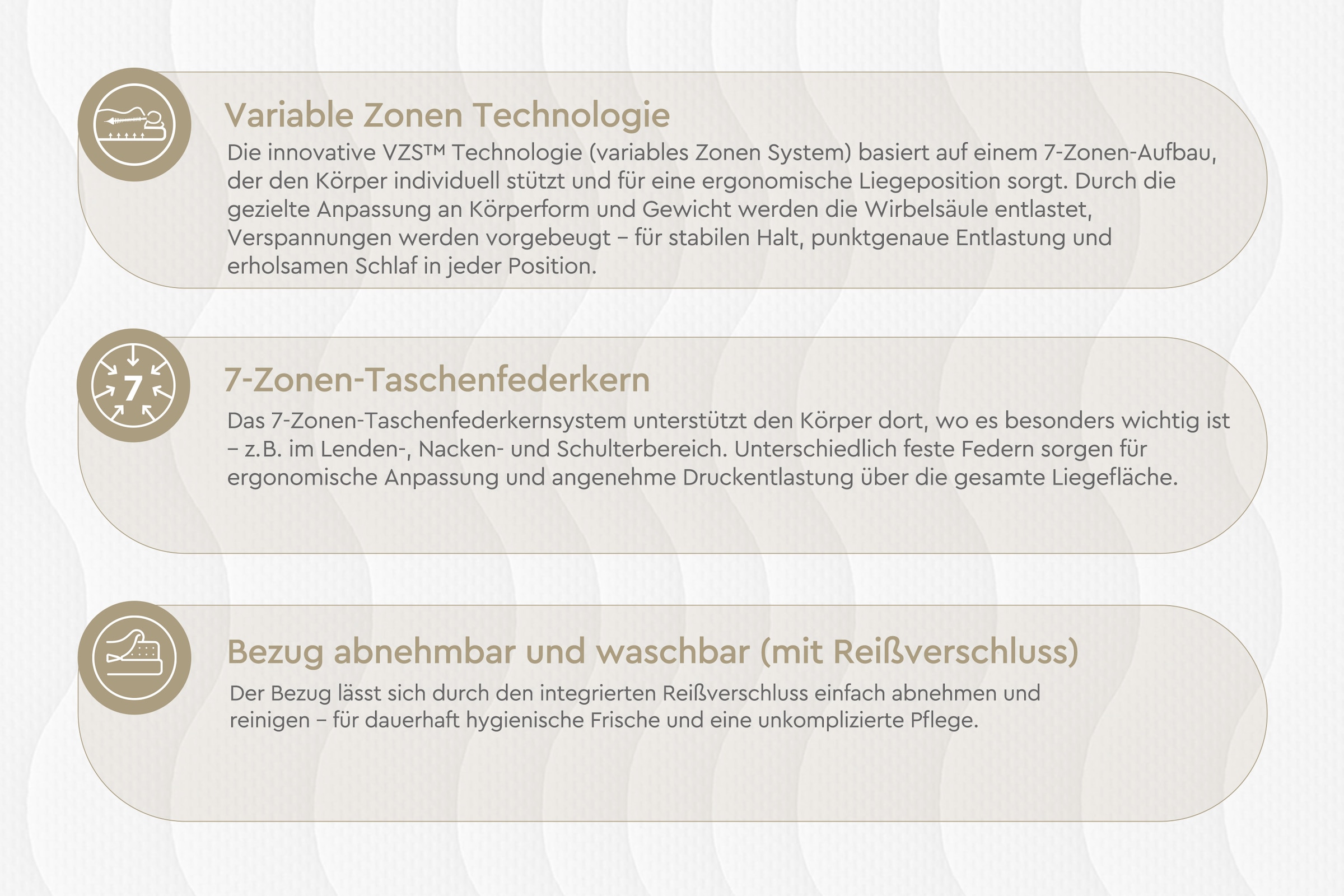 Yatas Bedding Taschenfederkernmatratze »Royal Duo 7, Matratze 90x200, 140x200 cm & weitere Größen«, 22 cm hoch, Raumgewicht: 28 kg/m³, 403 Federn, (1 St.), H2 / H3, Wendematratze, ergonomisch, atmungsaktiv