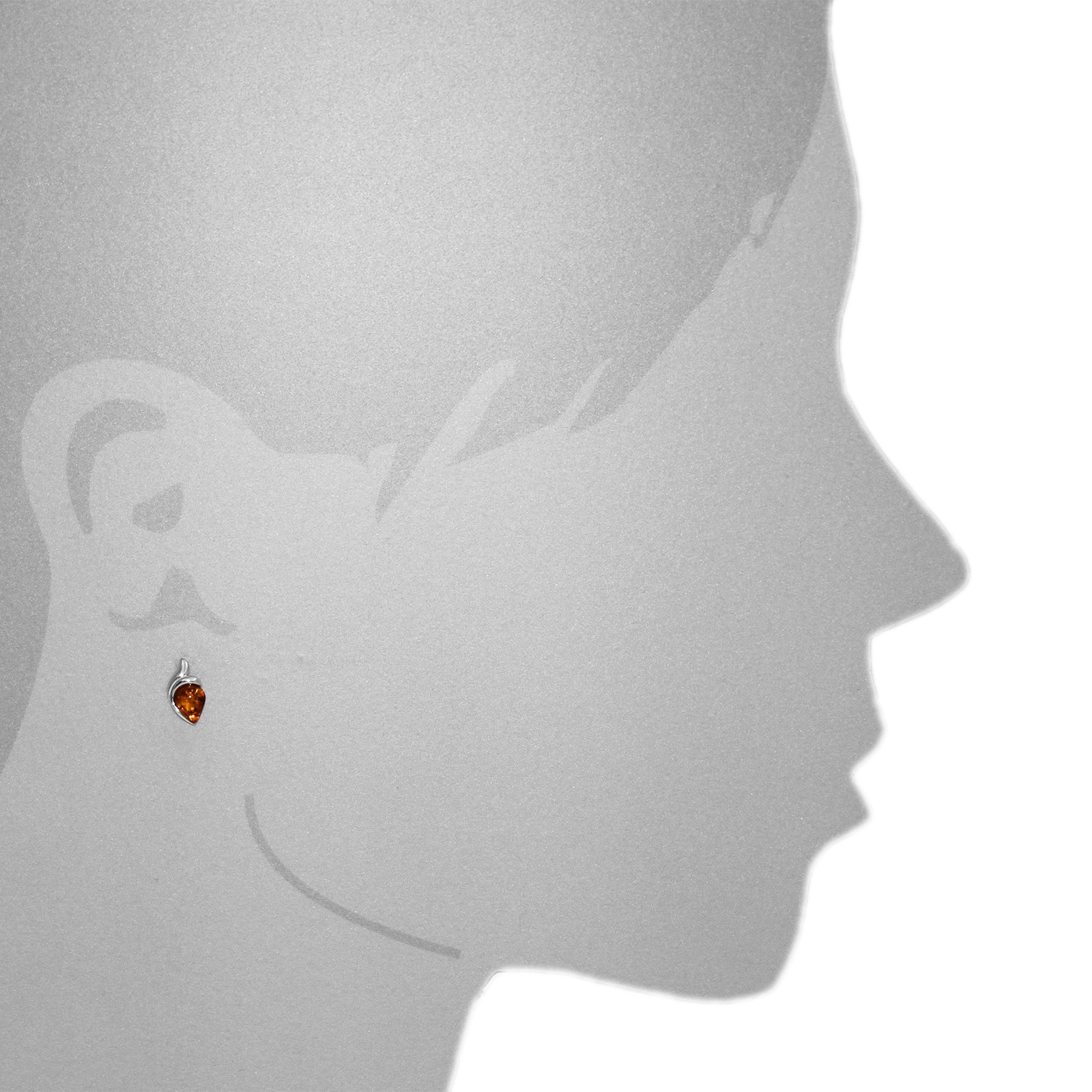 OSTSEE-SCHMUCK Paar Ohrstecker »- Maren - Silber 925/000 - Bernstein«