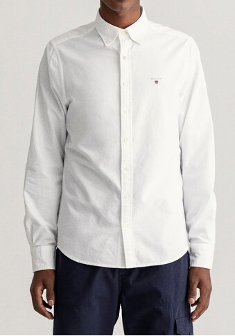 Gant Langarmhemd »Oxford Slim«, mit Logostickerei auf der Brust kaufen