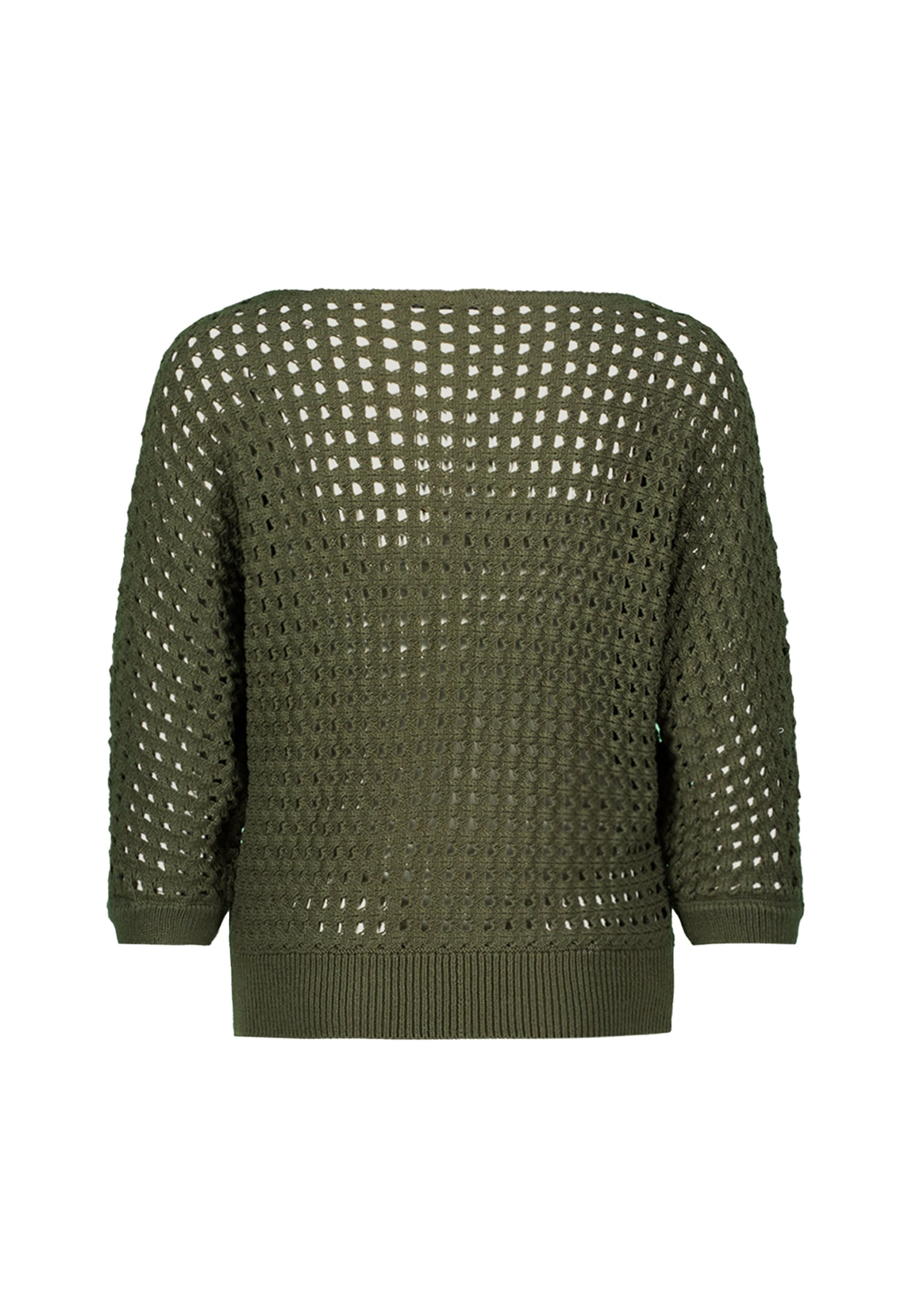 Zero Rundhalspullover »Pullover aus Ajourstrick«