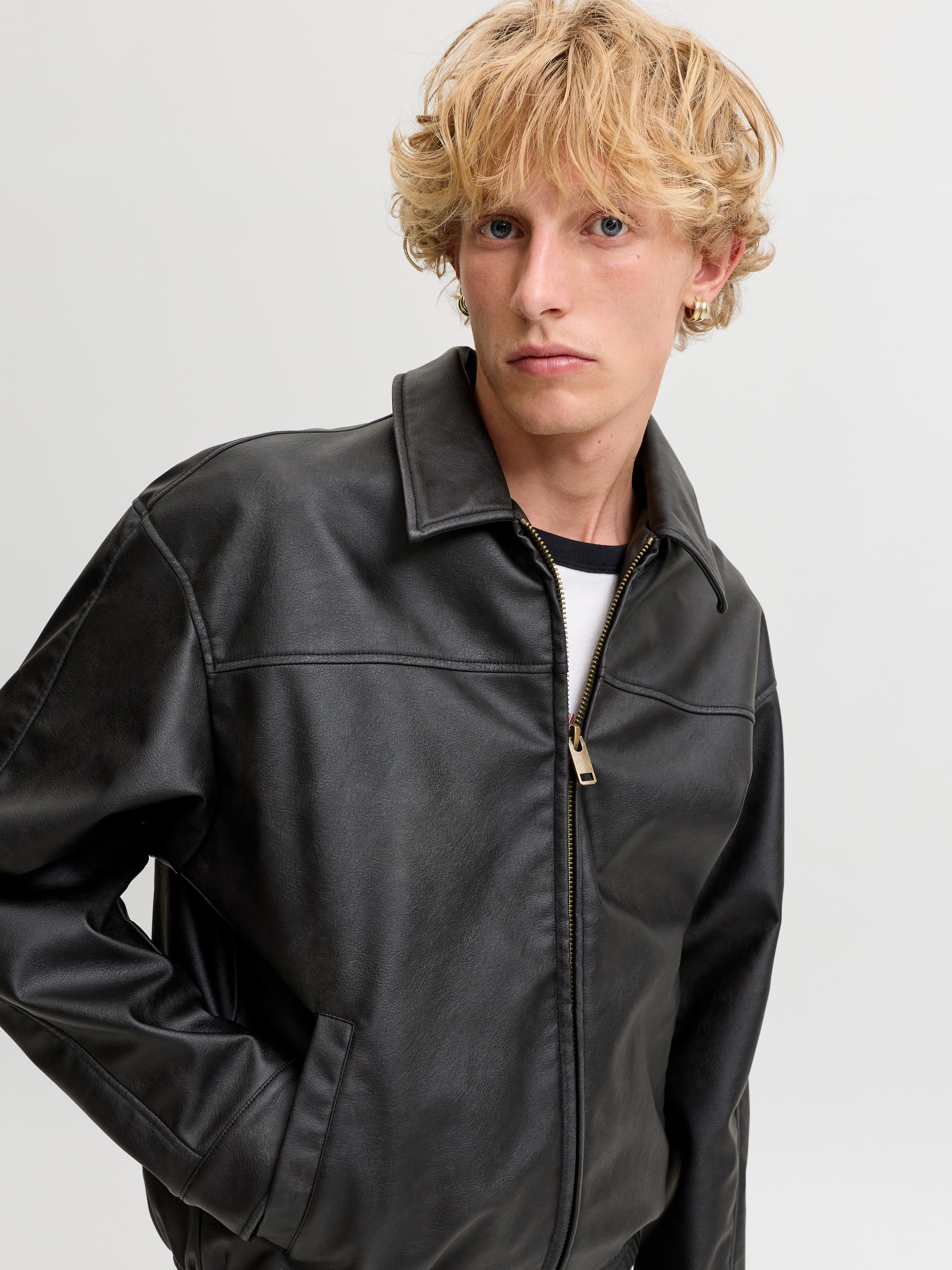 Jack & Jones Lederimitatjacke »JJMARLON PU JACKET« Kunstfaser, regular fit