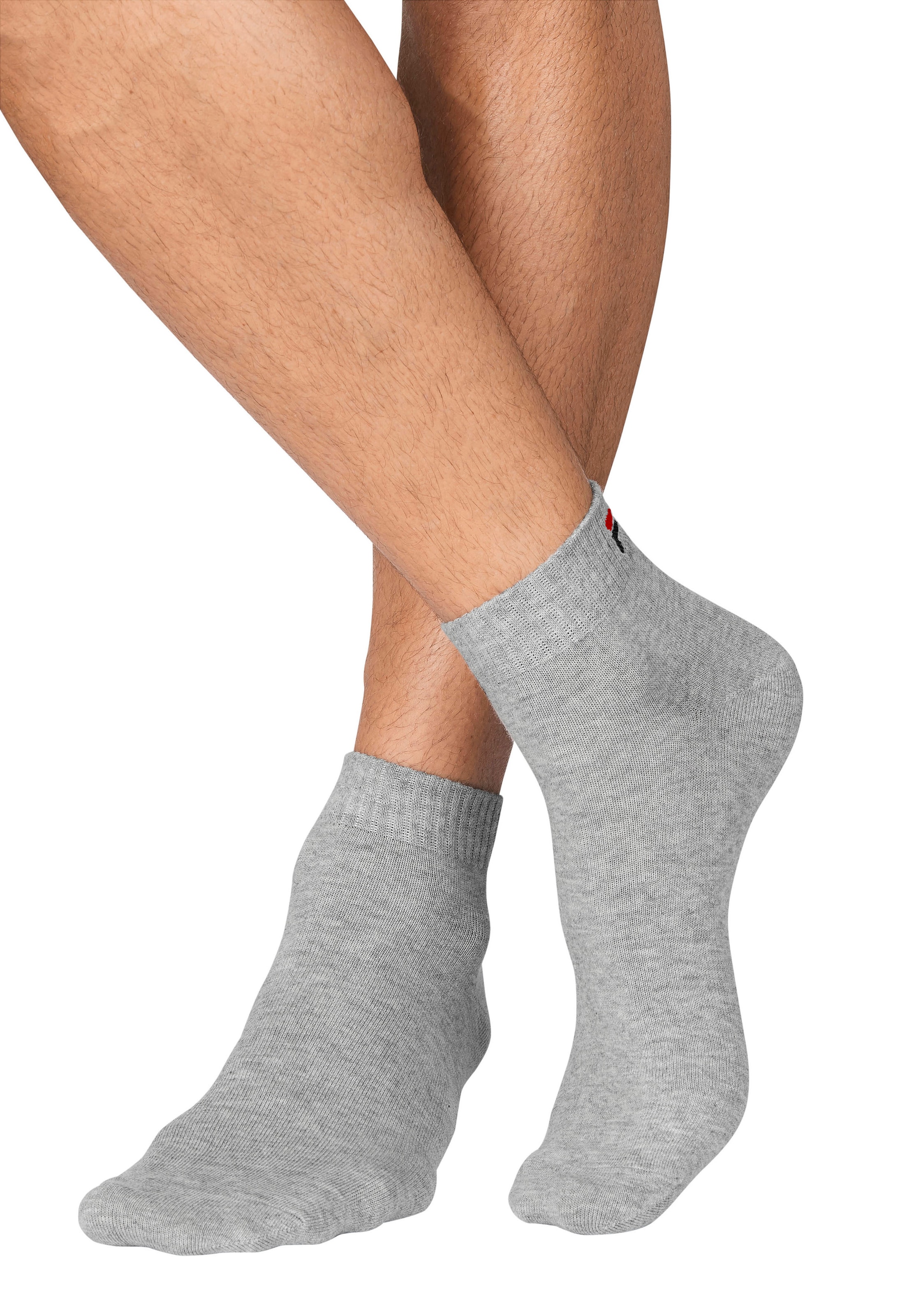 Fila Kurzsocken, (6er Pack), Baumwollmischung, Rippenbündchen, flache Zehennaht