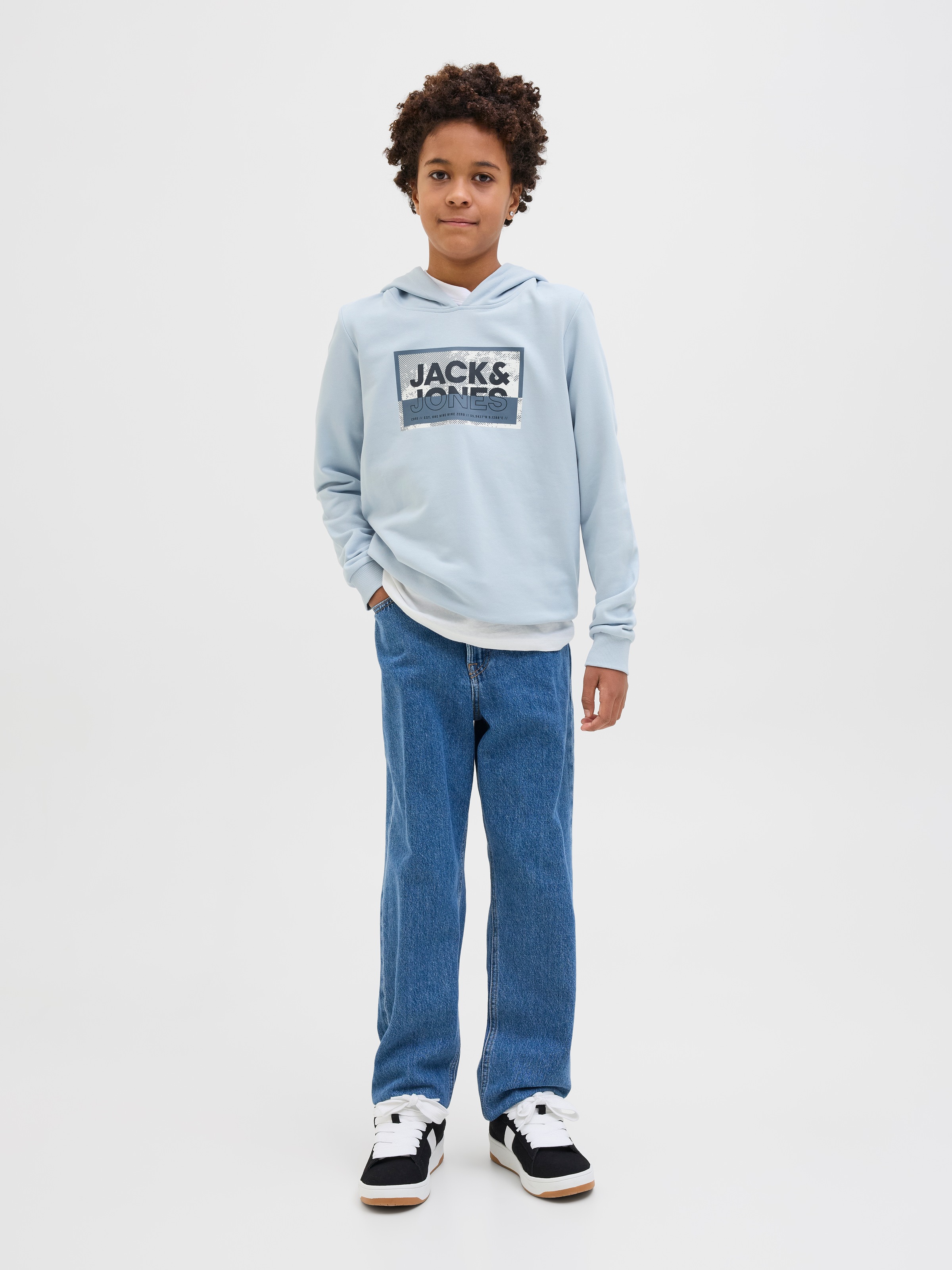 Jack & Jones Junior Hoodie »JCOLOGAN SS24 PRINT SWEAT HOOD SN JNR«