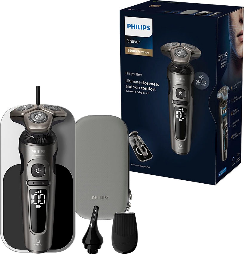 Philips Elektrorasierer »Series 9000 Prestige SP9872/15«, 2 St. Aufsätze, Etui, mit SkinIQ Technologie