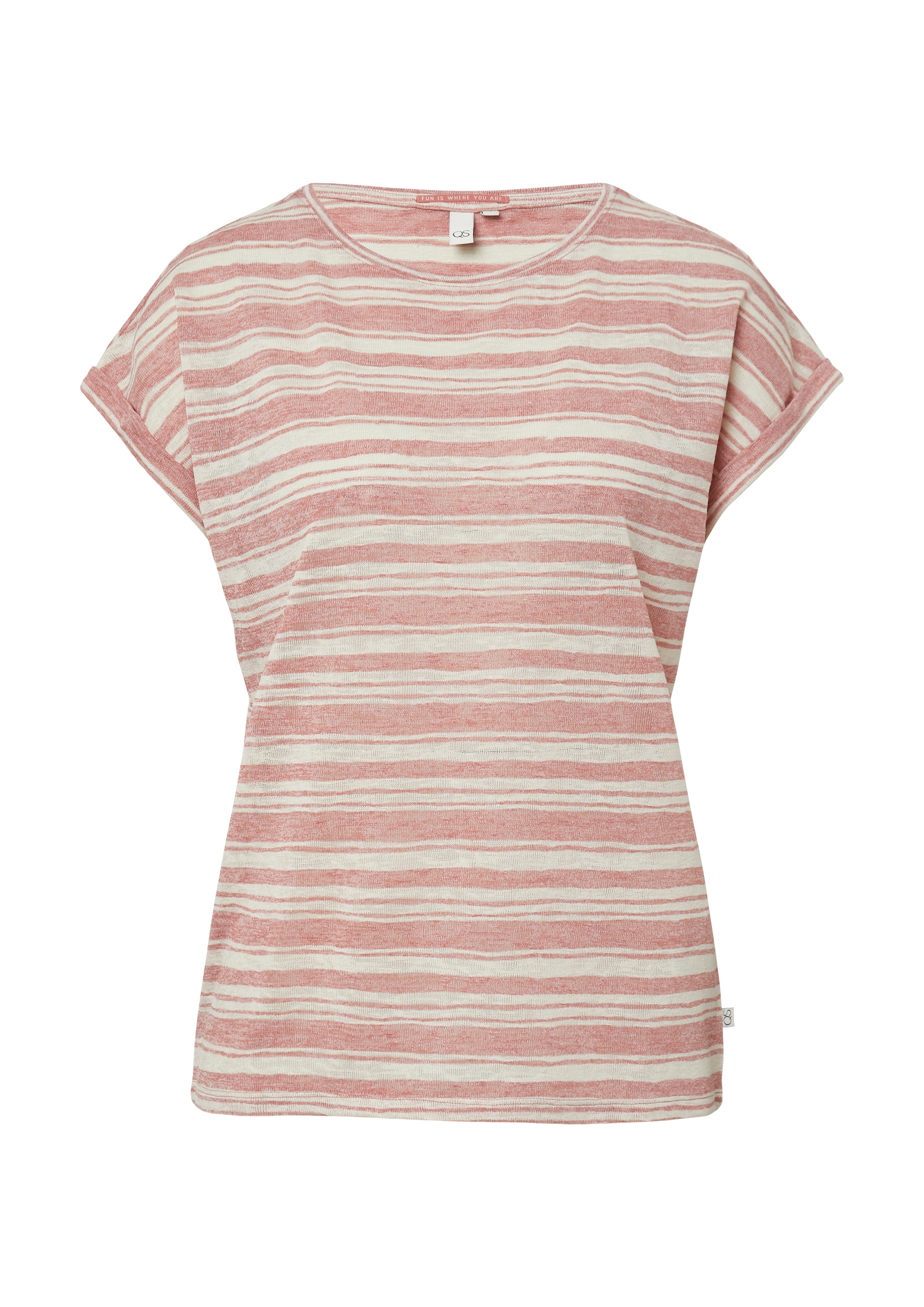 QS T-Shirt, Ringelshirt aus Viskosemix