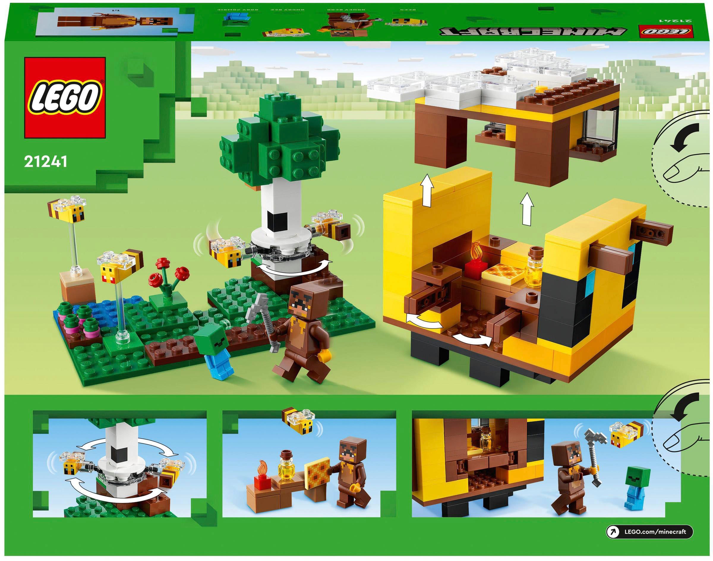 LEGO® Konstruktionsspielsteine »Das Bienenhäuschen (21241), LEGO® Minecraft«, (254 St.), Made in Europe