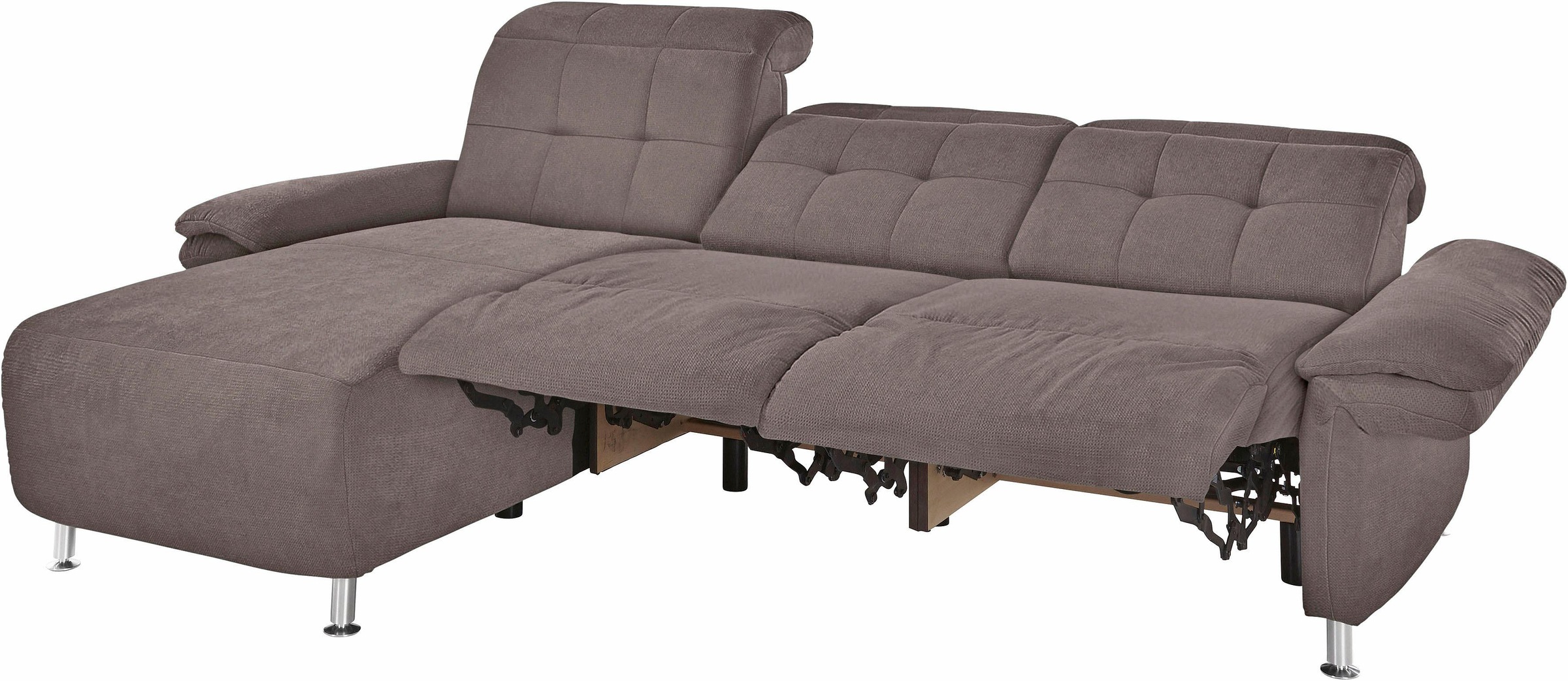 Places of Style Ecksofa »Manhattan L-Form«, 2 Sitze mit elektrischer Relaxfunktion, verstellbare Armlehnen