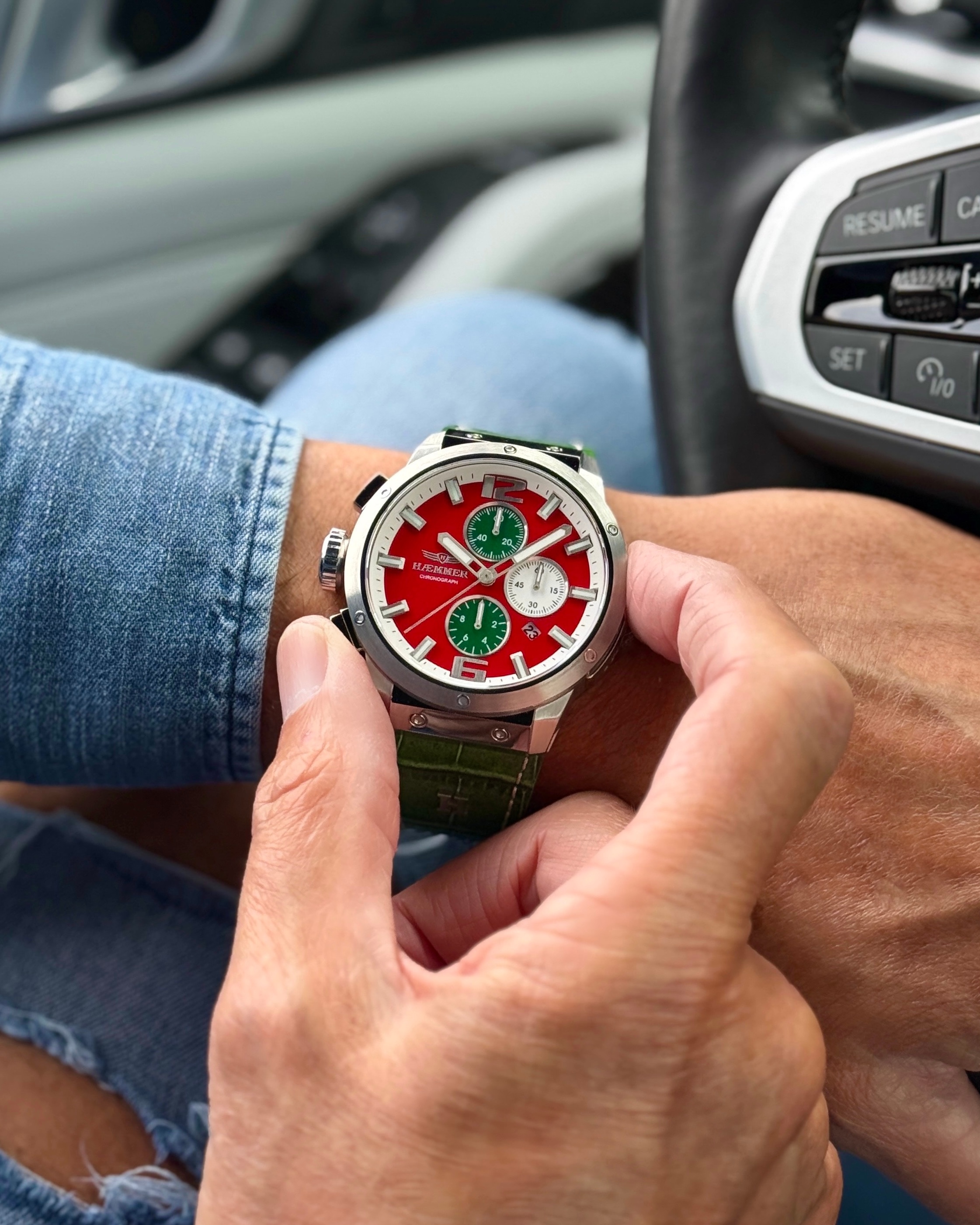 HAEMMER GERMANY Chronograph Quarzuhr, Armbanduhr, Herrenuhr, analog, Tag, Stoppfunktion