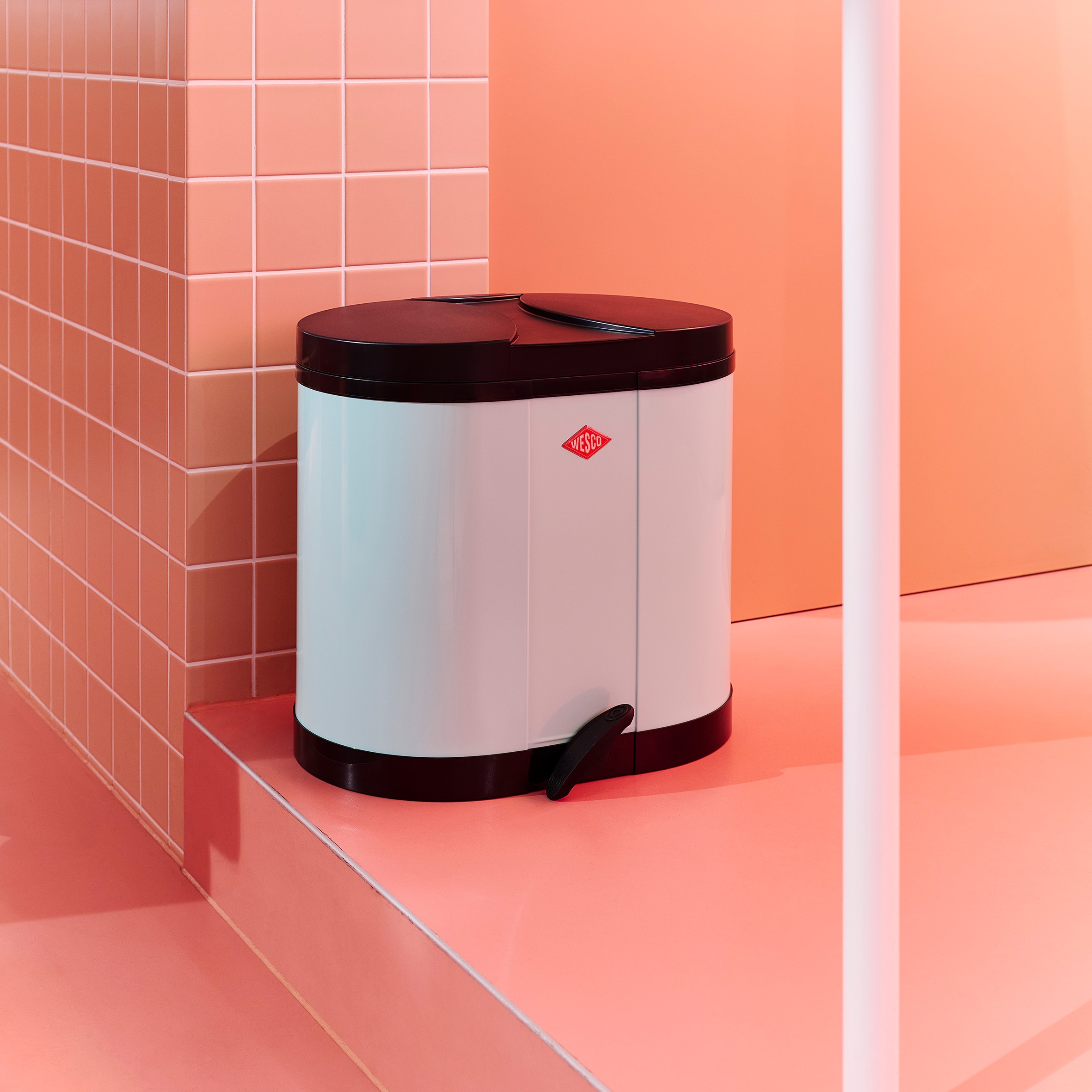 WESCO Mülltrennsystem »Ökosammler 170 (Beta)« 2 Behälter mit Kunststoffeinsatz, Deckel und Fußtritt aus Kunststoff, Bodenring