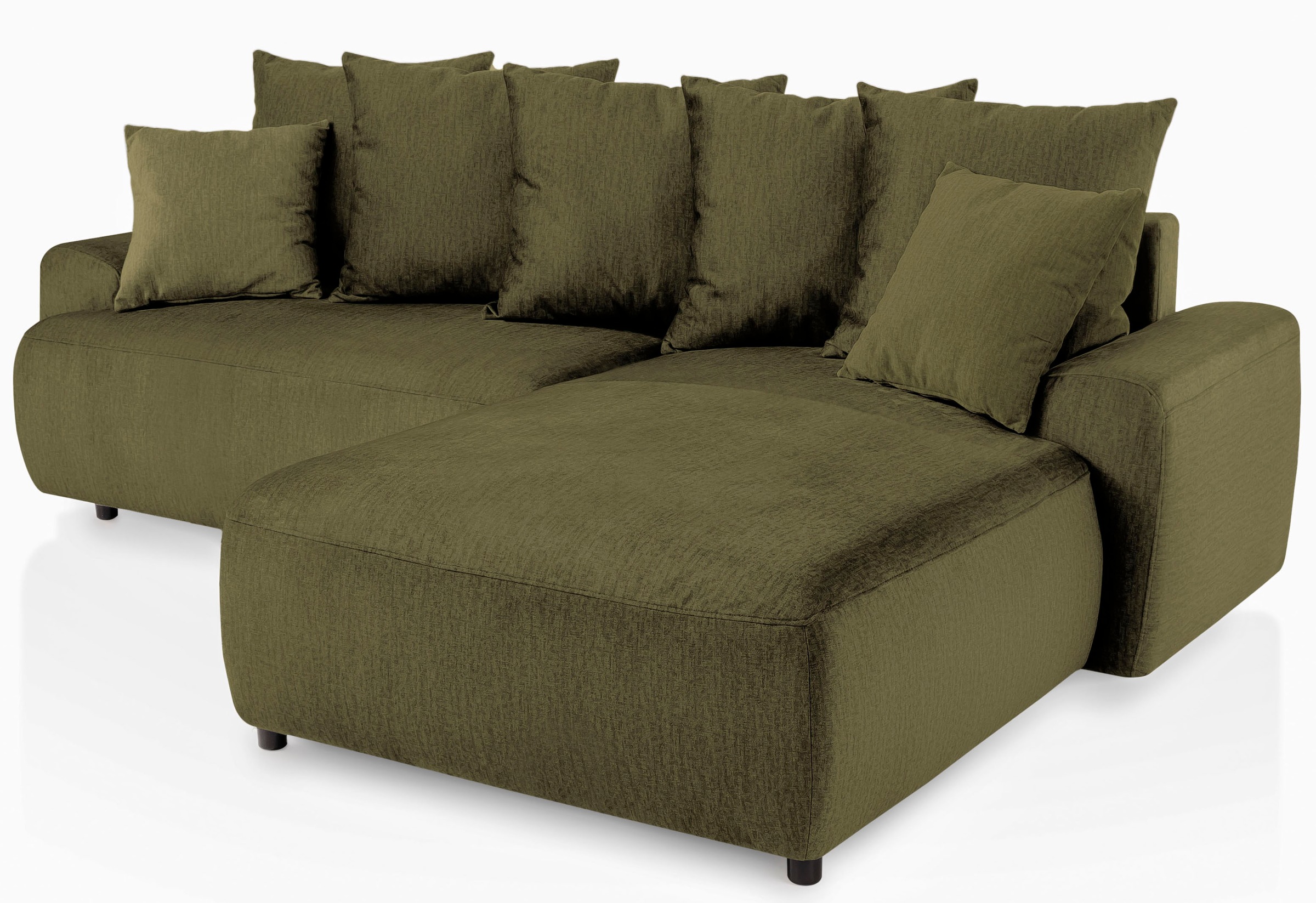 exxpo - sofa fashion Ecksofa »Game, gemütlich mit 5 Rückenkissen und 2 Zierkissen, L-Form«, inkl. Bettfunktion und Bettkasten, bequem, tolle Verarbeitungsdetails
