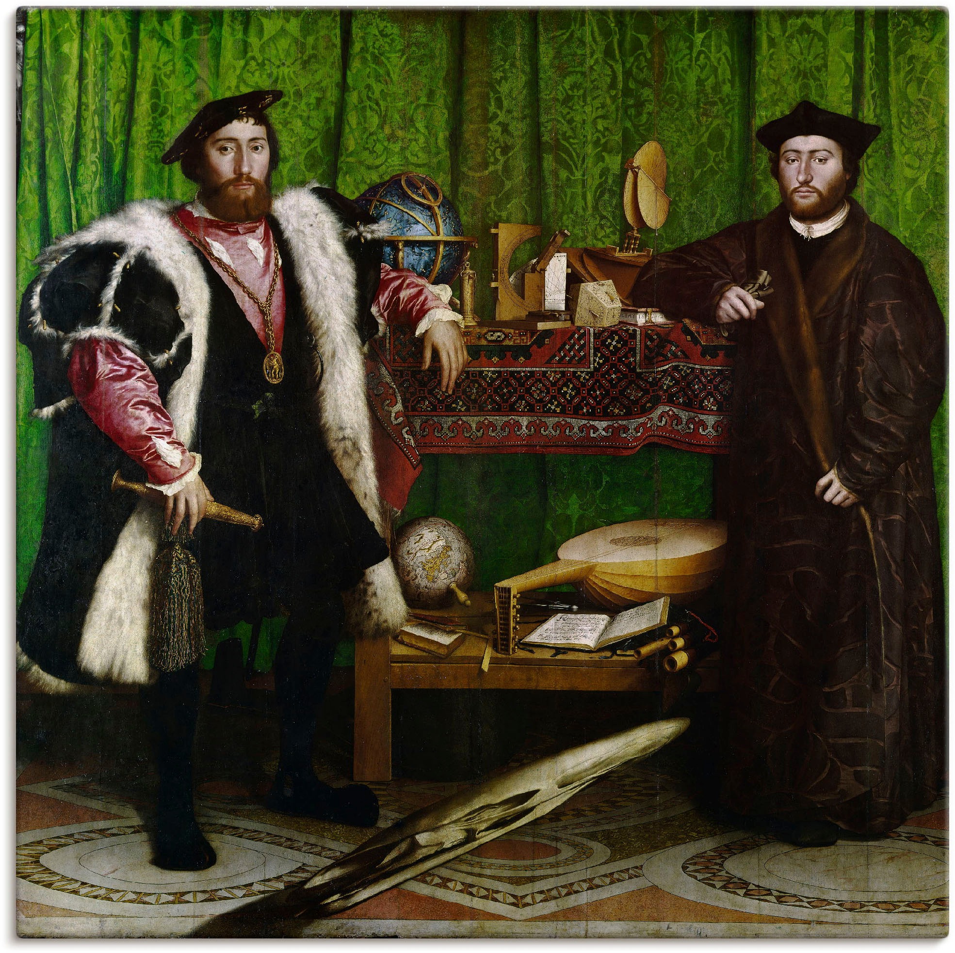 Artland Wandbild »Die Gesandten. 1533«, Mann, (1 St.), in vielen Größen & Produktarten - Alubild / Outdoorbild für den Außenbereich, Leinwandbild, Poster, Wandaufkleber / Wandtattoo auch für Badezimmer geeignet