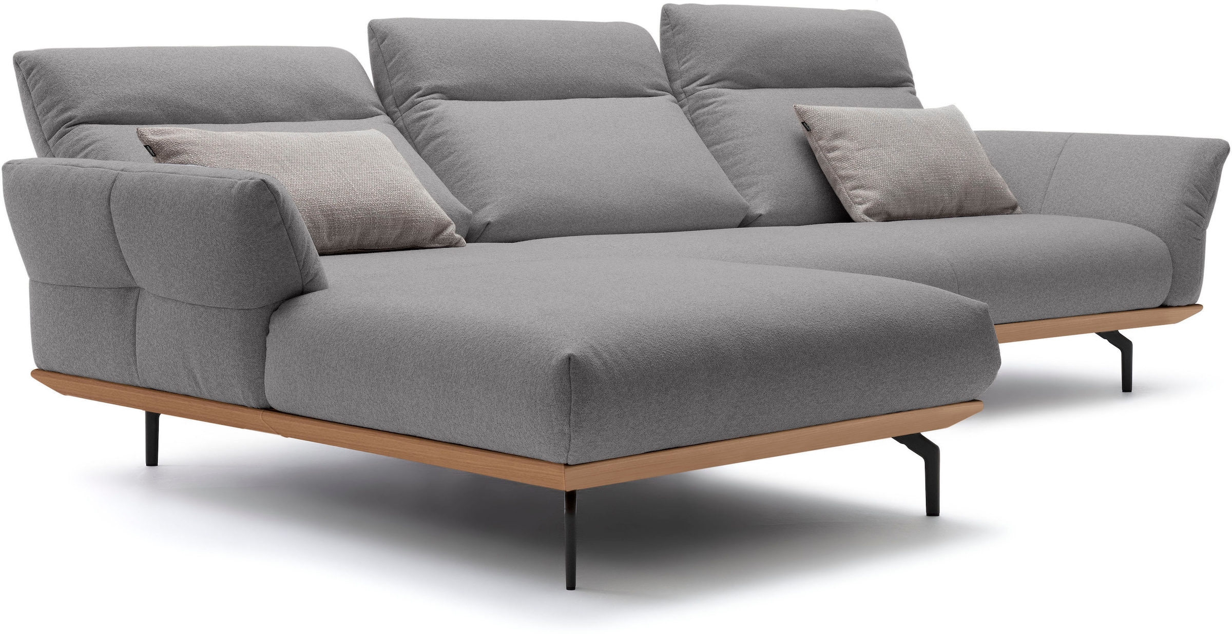 Creation BY ROLF BENZ Ecksofa »CR.460« Sockel in Eiche, Winkelfüße in Umbragrau, Breite 318 cm