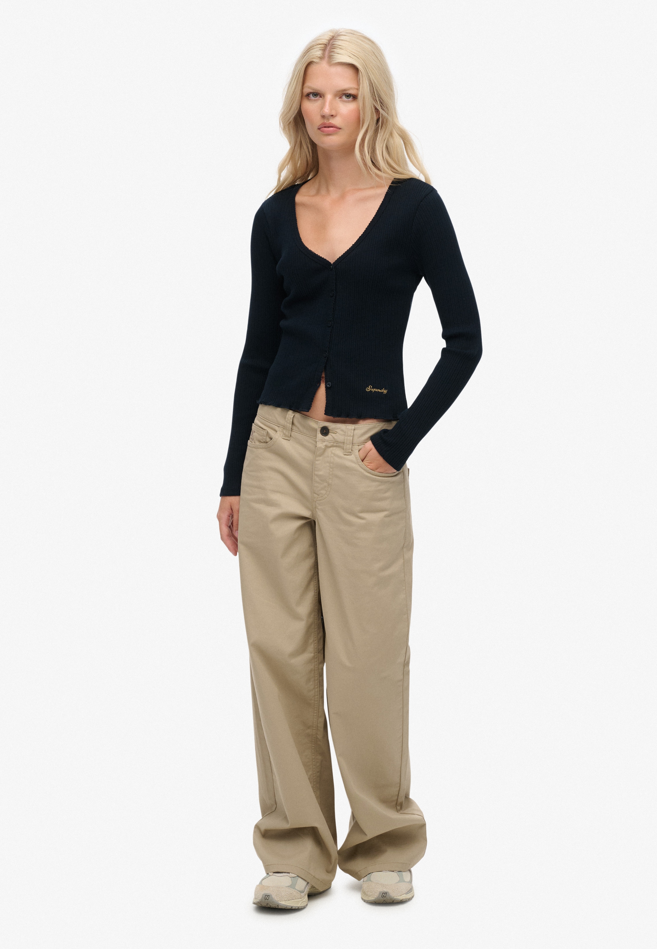 Superdry Langarmshirt »ESSENTIAL BUTTON THRU LS TOP«