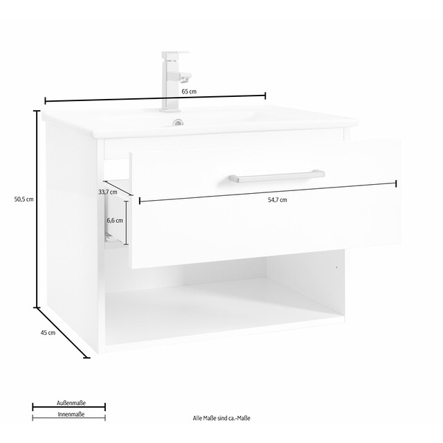 OPTIFIT Waschtisch »Napoli«, mit Soft-Close-Funktion und Rollen, Breite 65  cm online kaufen